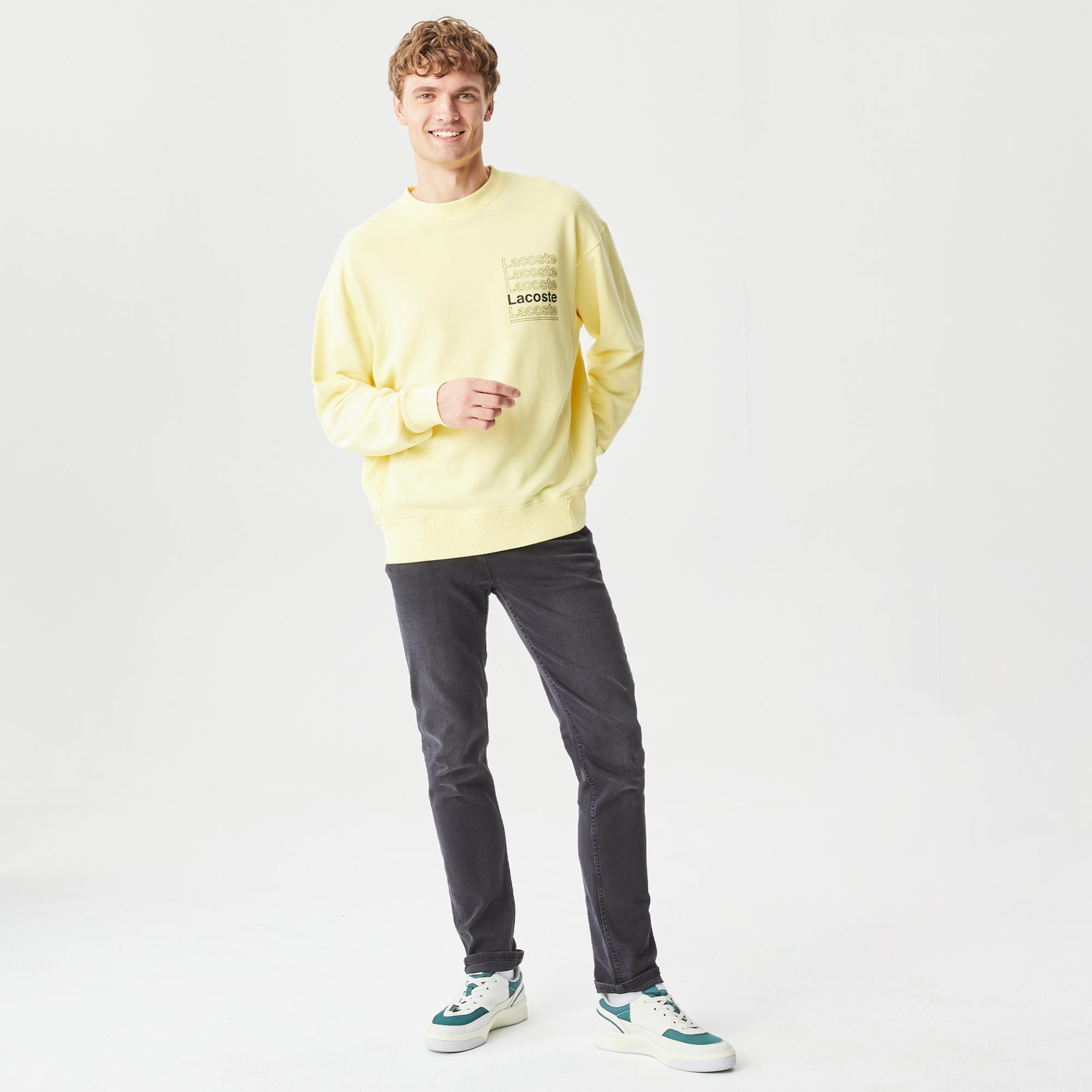 Lacoste Erkek Slim Fit Denim Gri Jean Pantolon