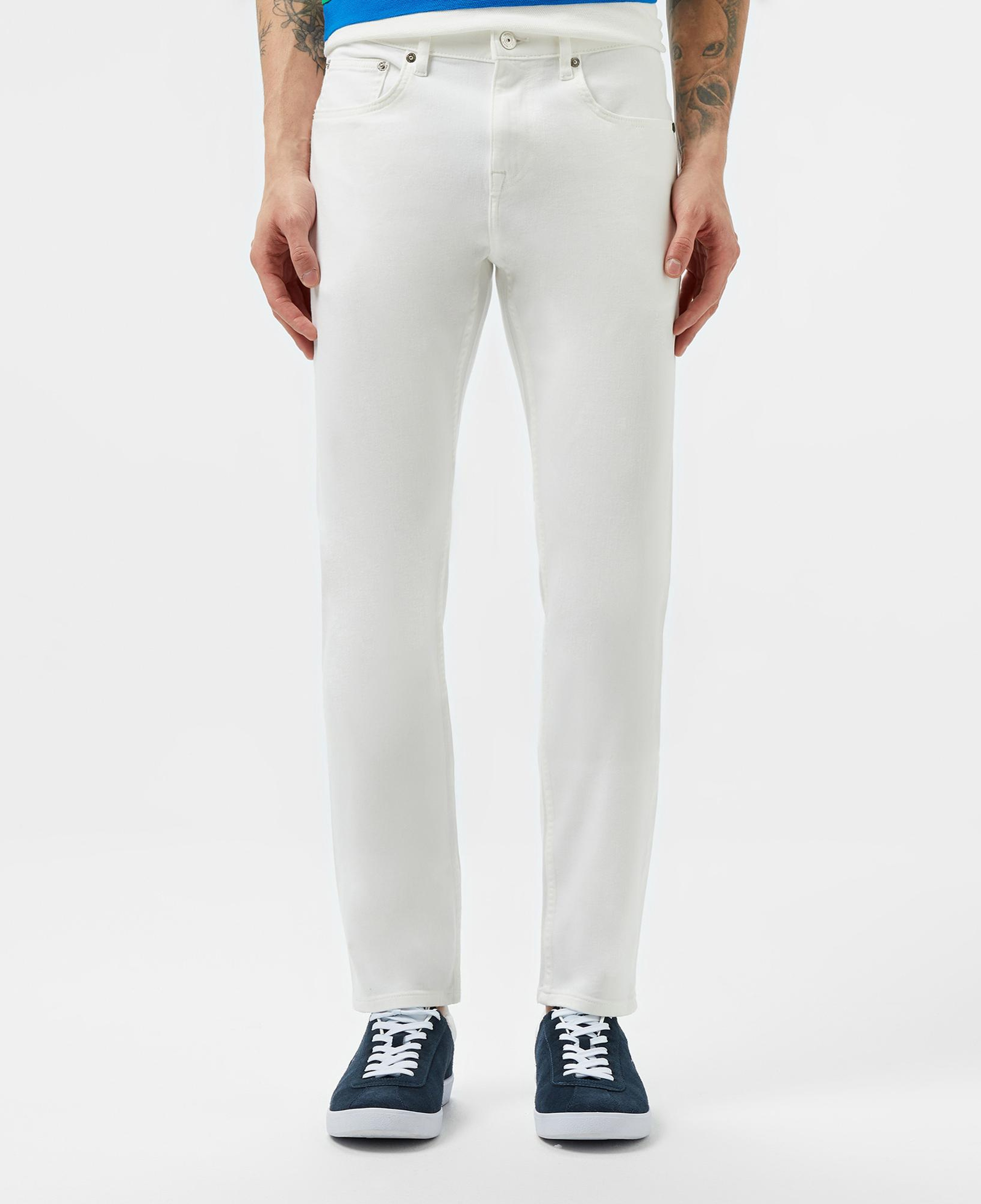 Lacoste Erkek Slim Fit Beyaz Jean Pantolon