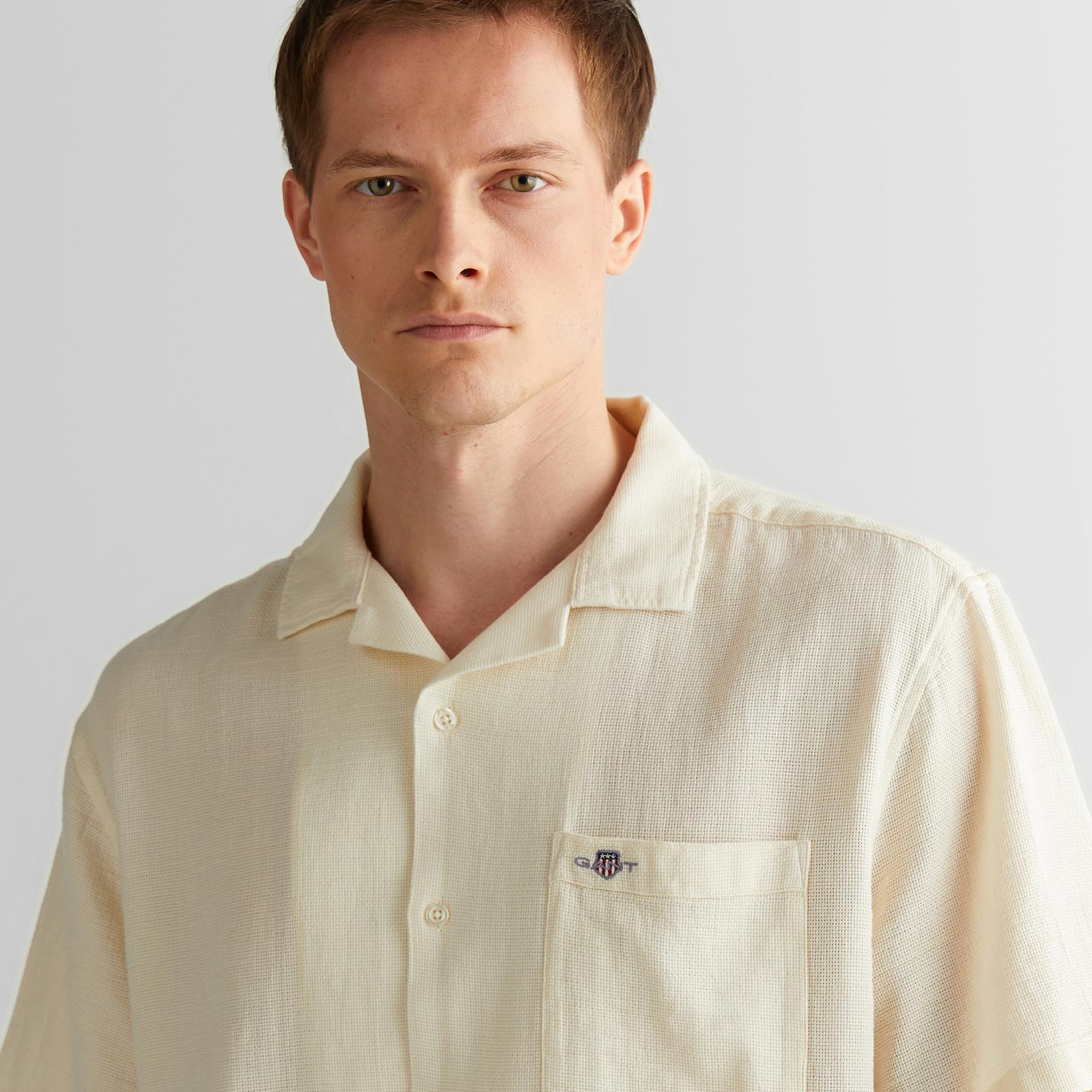 Gant Erkek Krem Regular Fit Gömlek Yaka Gömlek