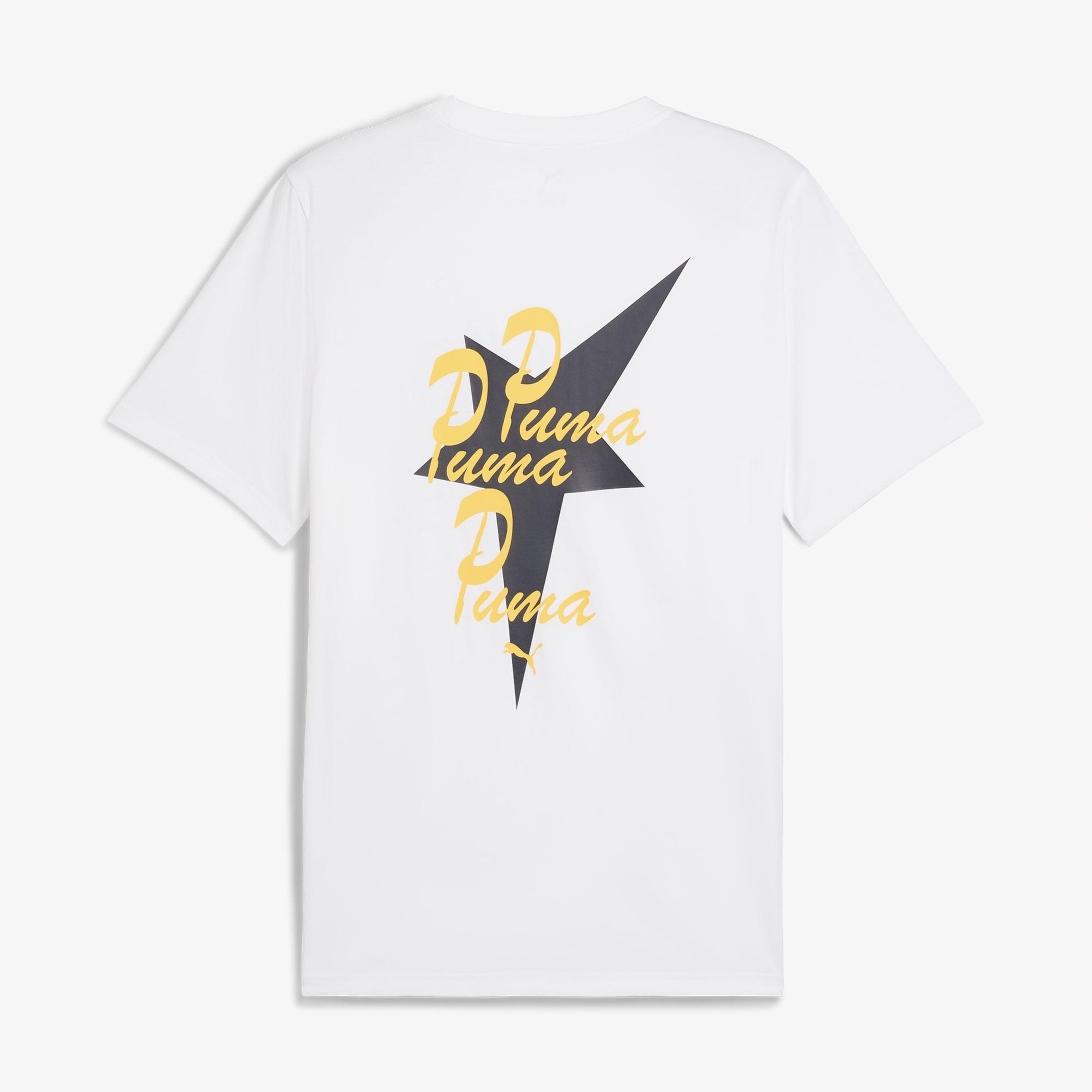 Puma Wardrobe Ess Graphic Erkek Beyaz T-Shirt