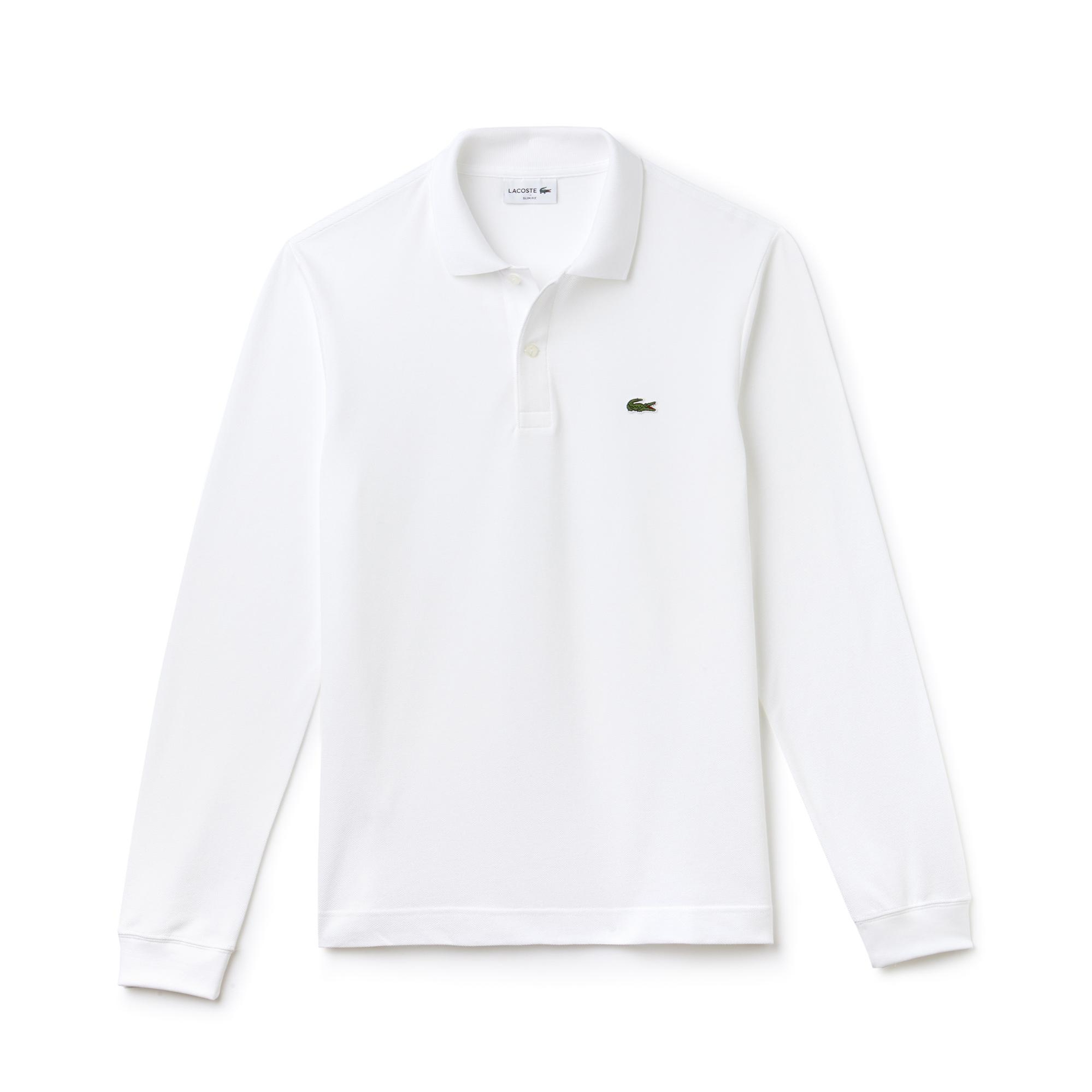Lacoste L.12.12 Erkek Slim Fit Uzun Kollu Beyaz Polo