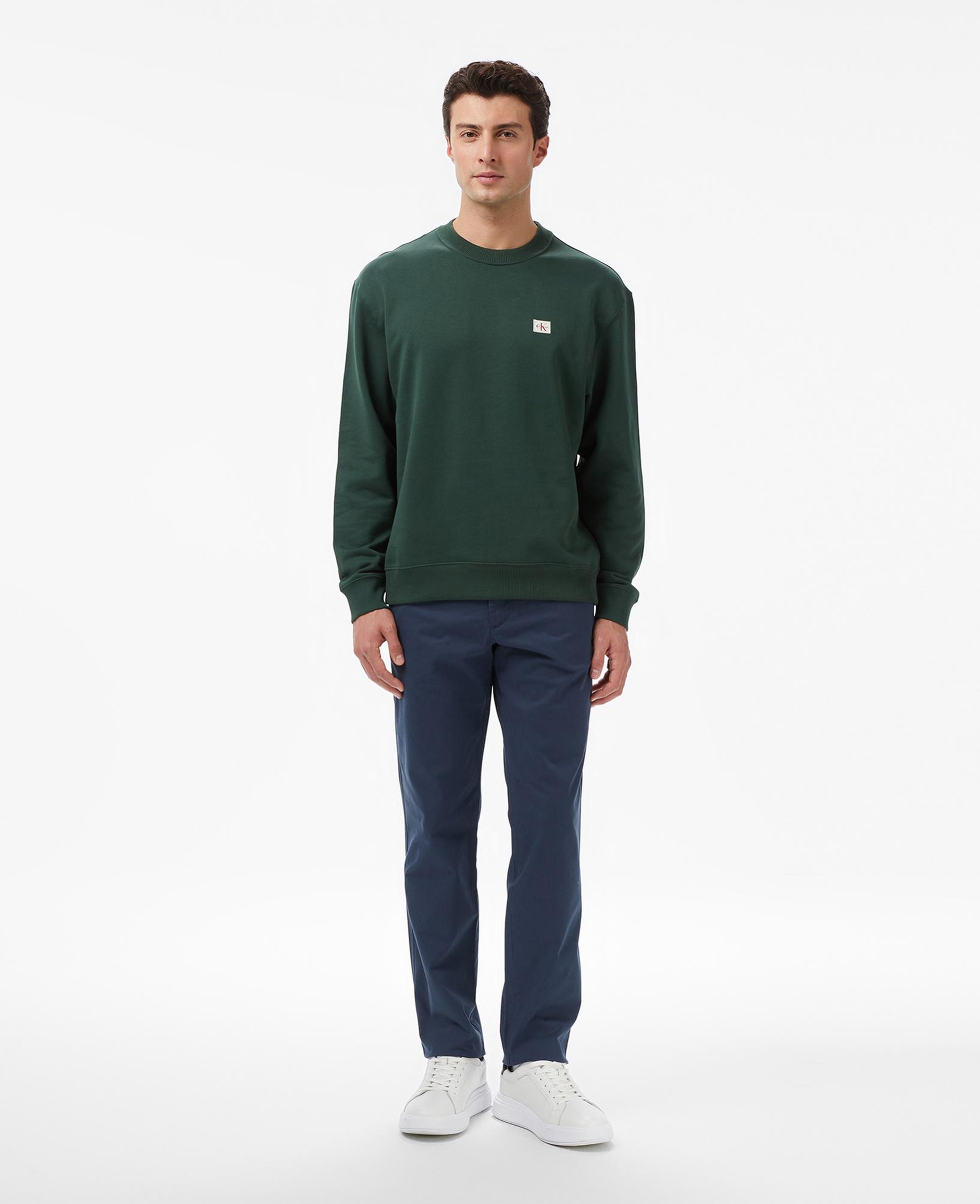 Calvin Klein Terry Badge Erkek Yeşil Sweatshirt