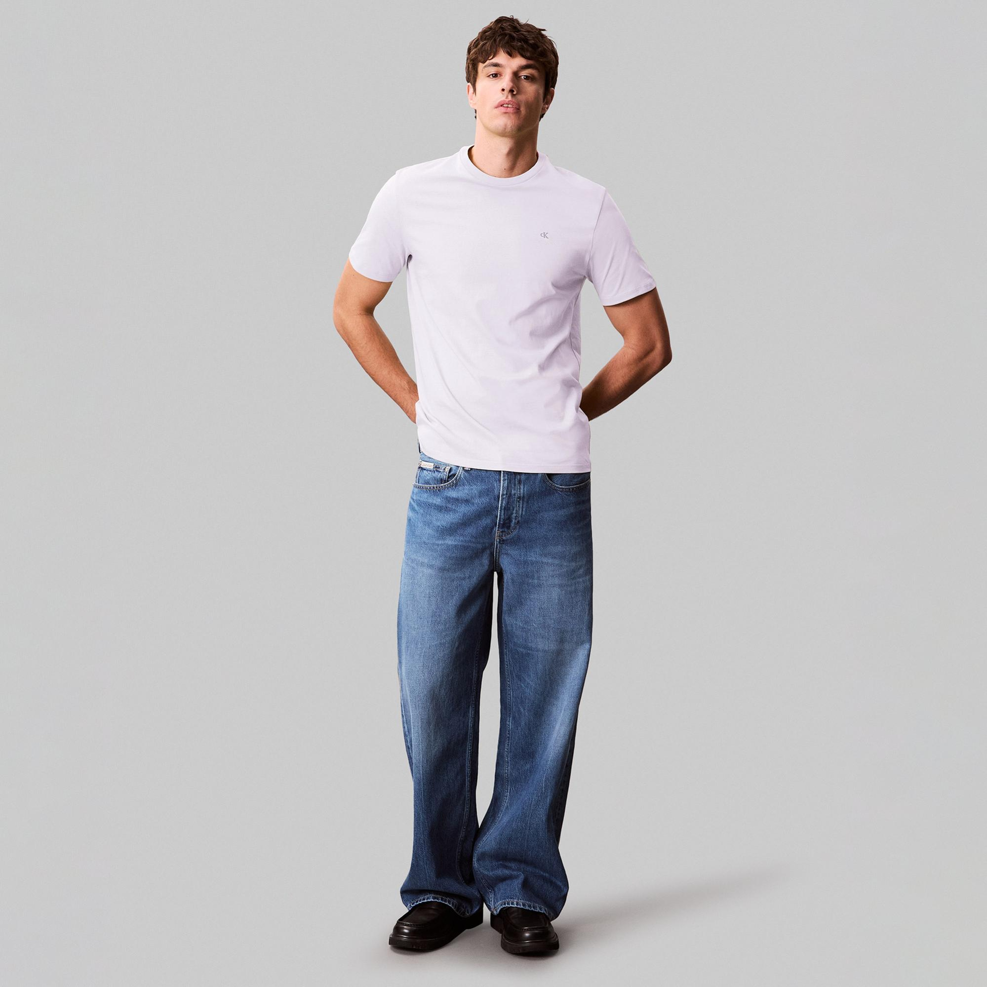 Calvin Klein Smooth Solid Erkek Beyaz T-Shirt