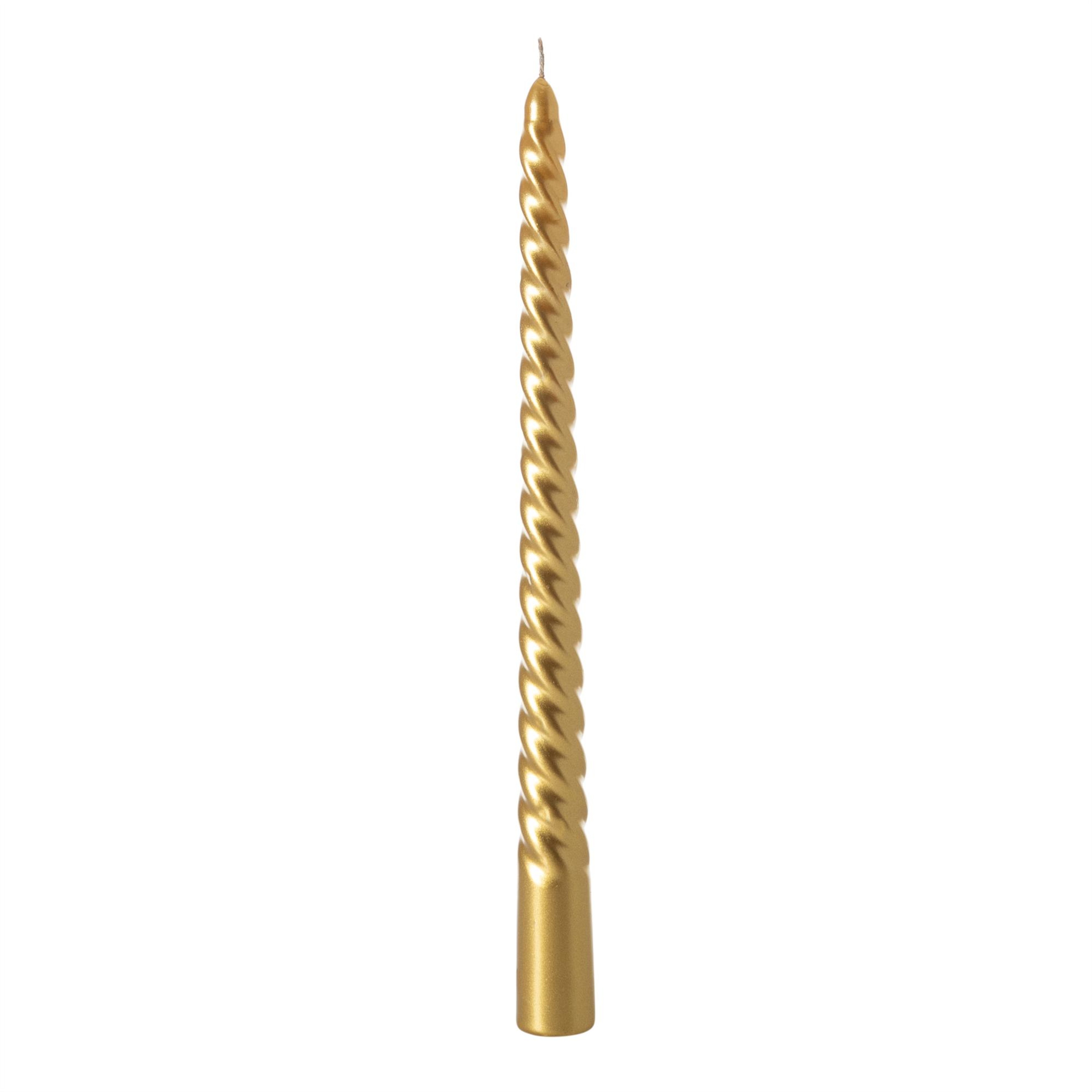 2Lİ BURGULU ŞAMDAN MUM GOLD 25CM
