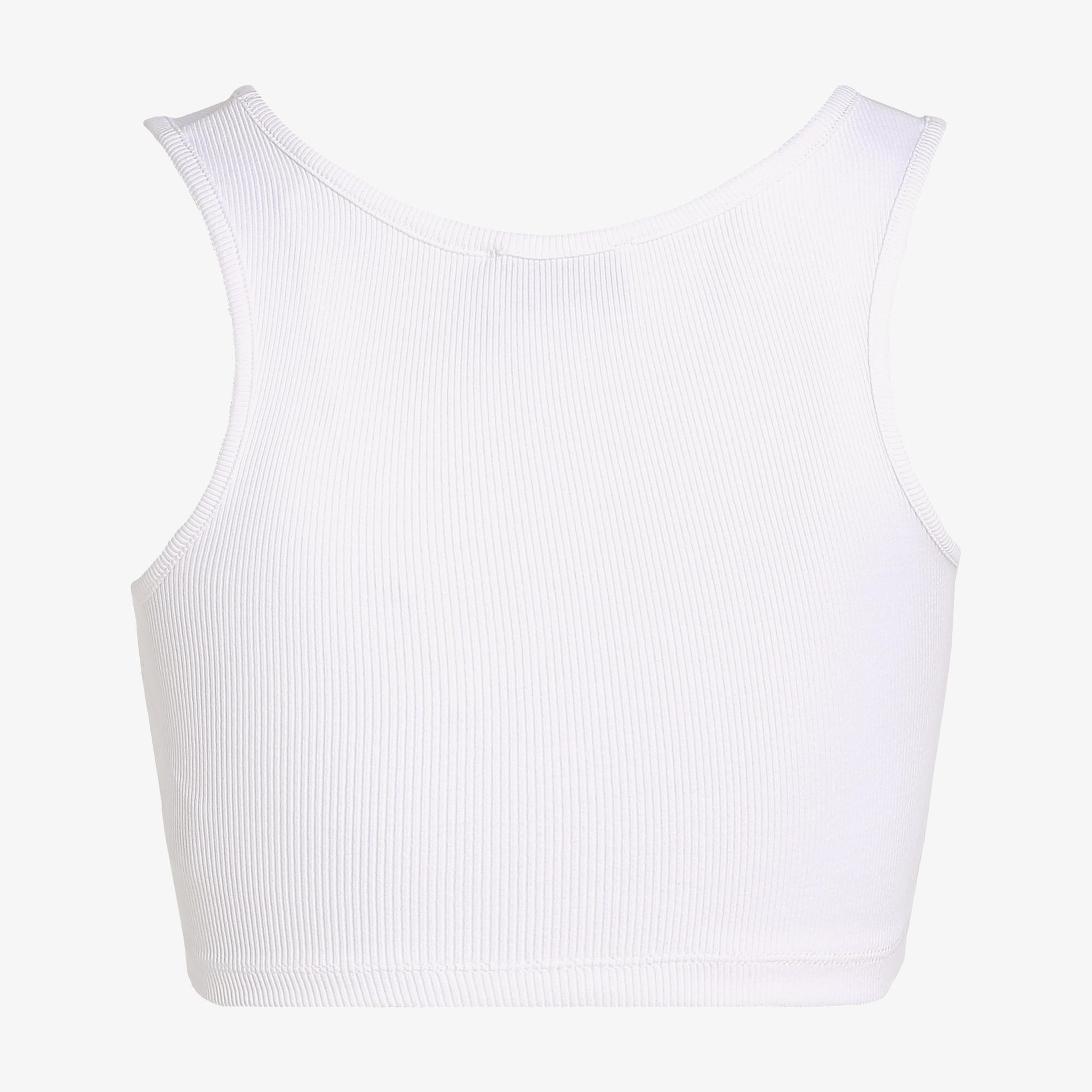 Calvin Klein Label Kadın Beyaz Kolsuz T-Shirt