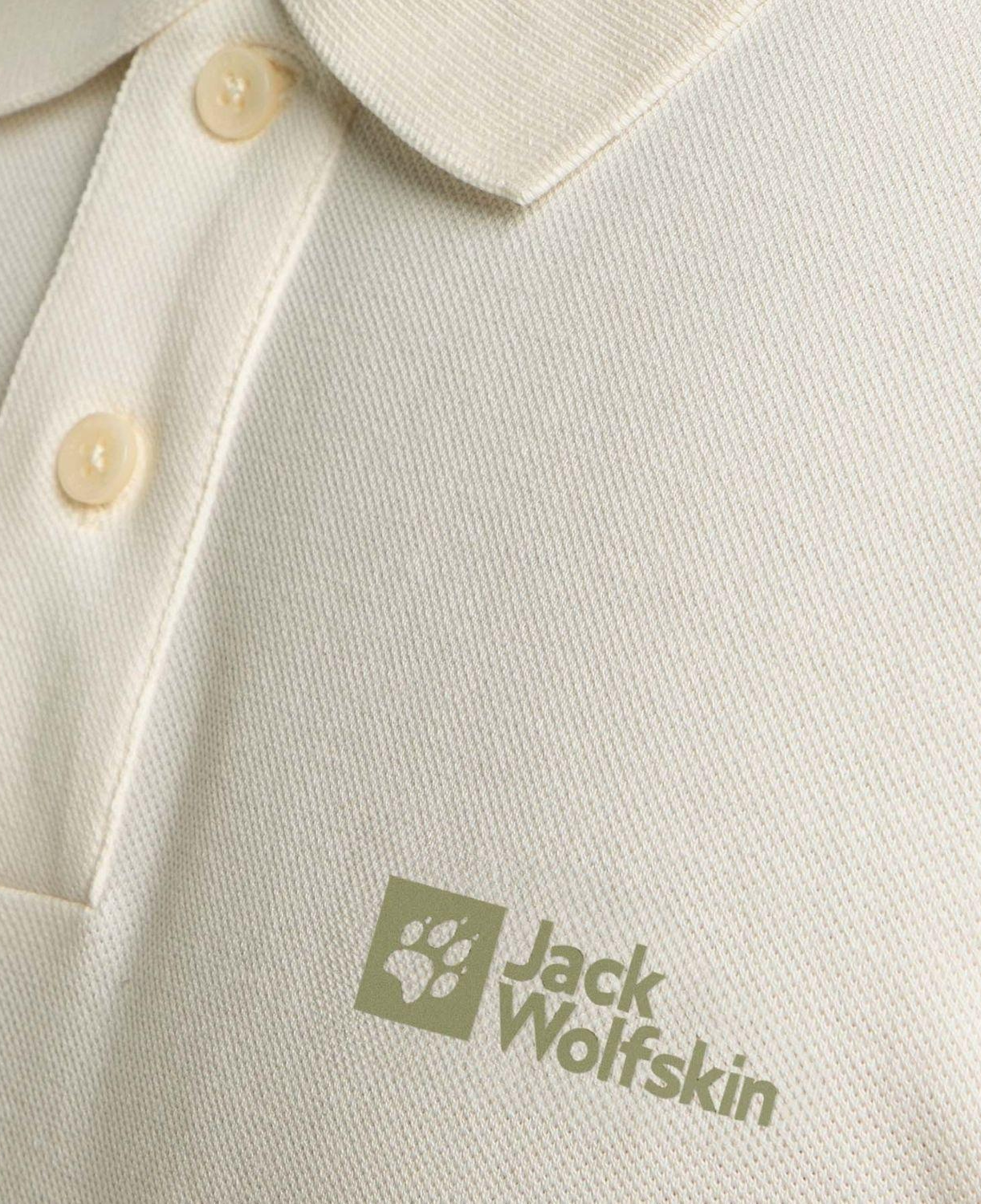 Jack Wolfskin Essential Polo Erkek Beyaz Polo Tişört