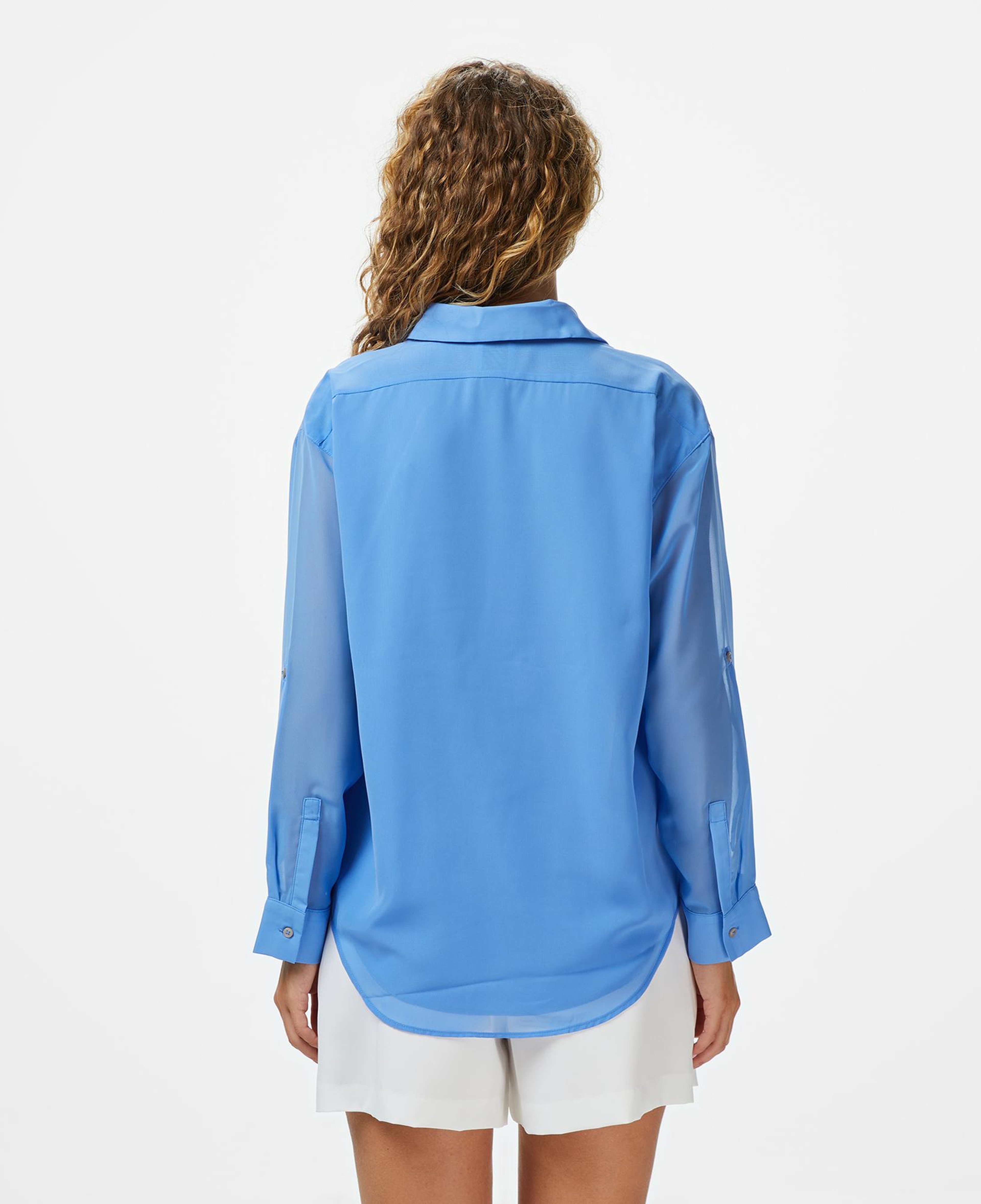 Calvin Klein Roll Utility Pocket Kadın Mavi Gömlek
