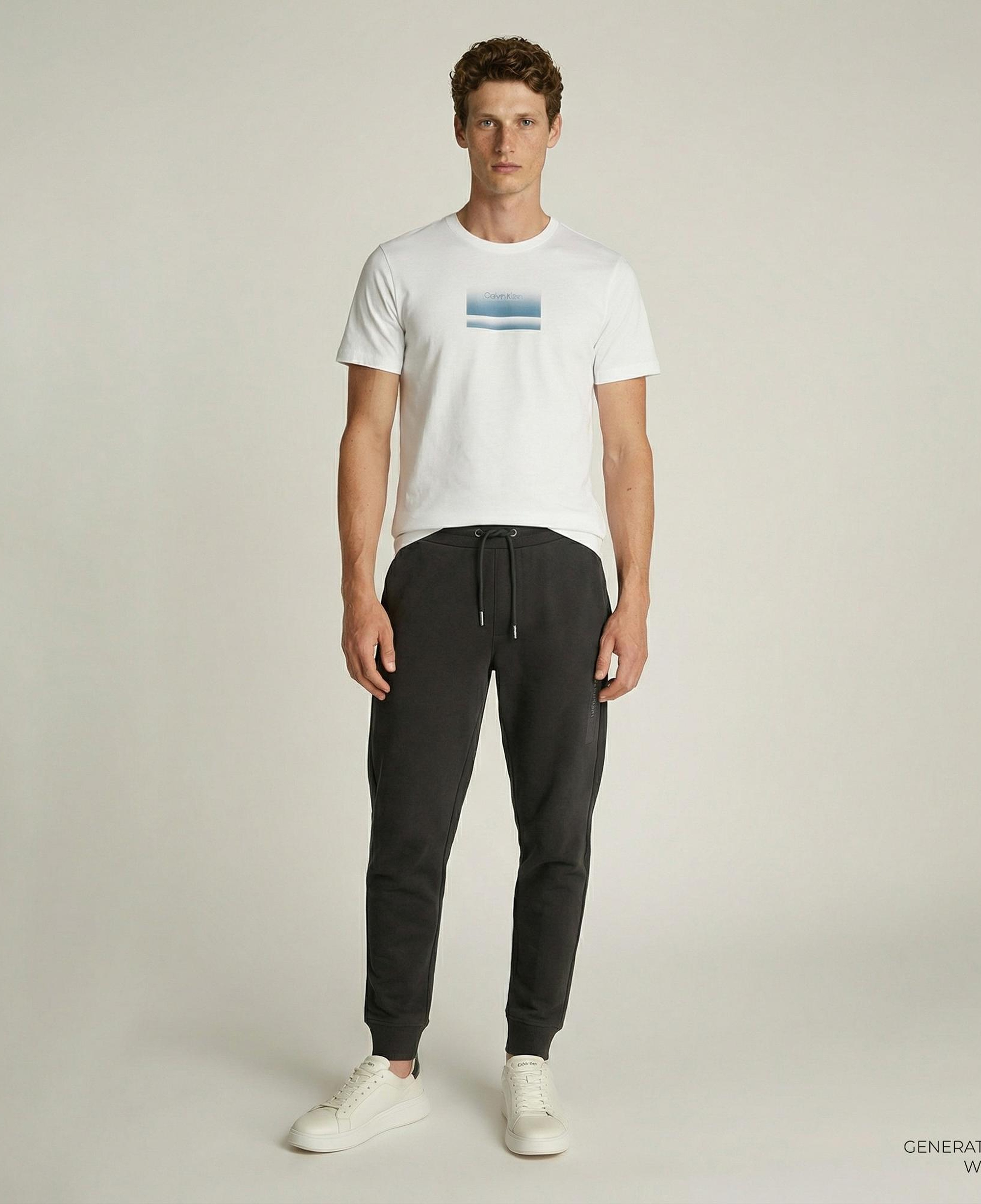 Calvin Klein Structured Embroidery Sweats Erkek Siyah Eşofman Altı