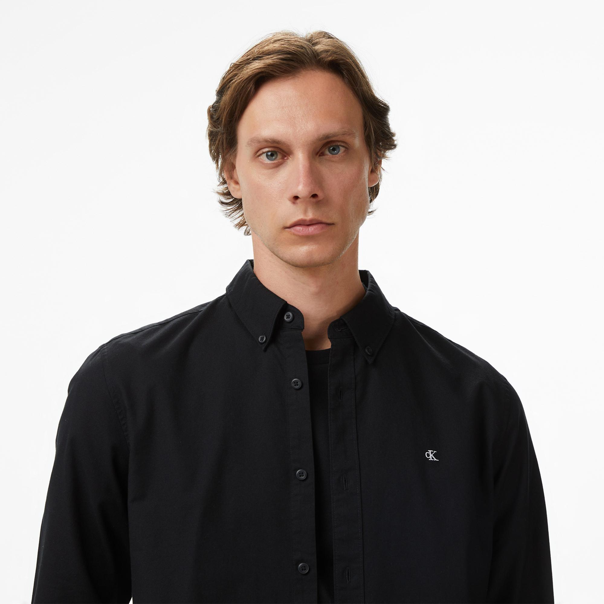 Calvin Klein Solid Oxford Classic Erkek Siyah Gömlek