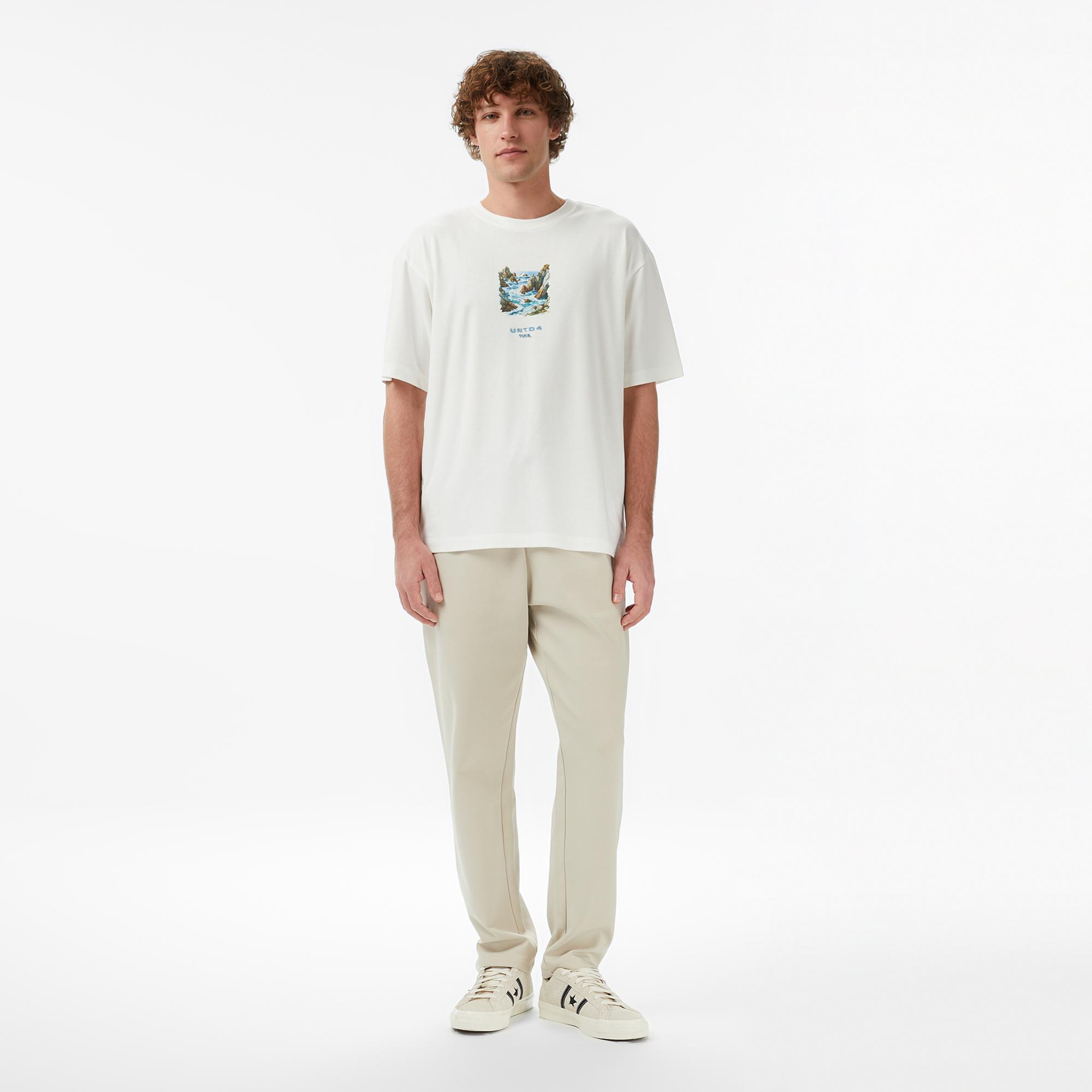 UNITED4 Regular Fit Erkek Bej T-Shirt