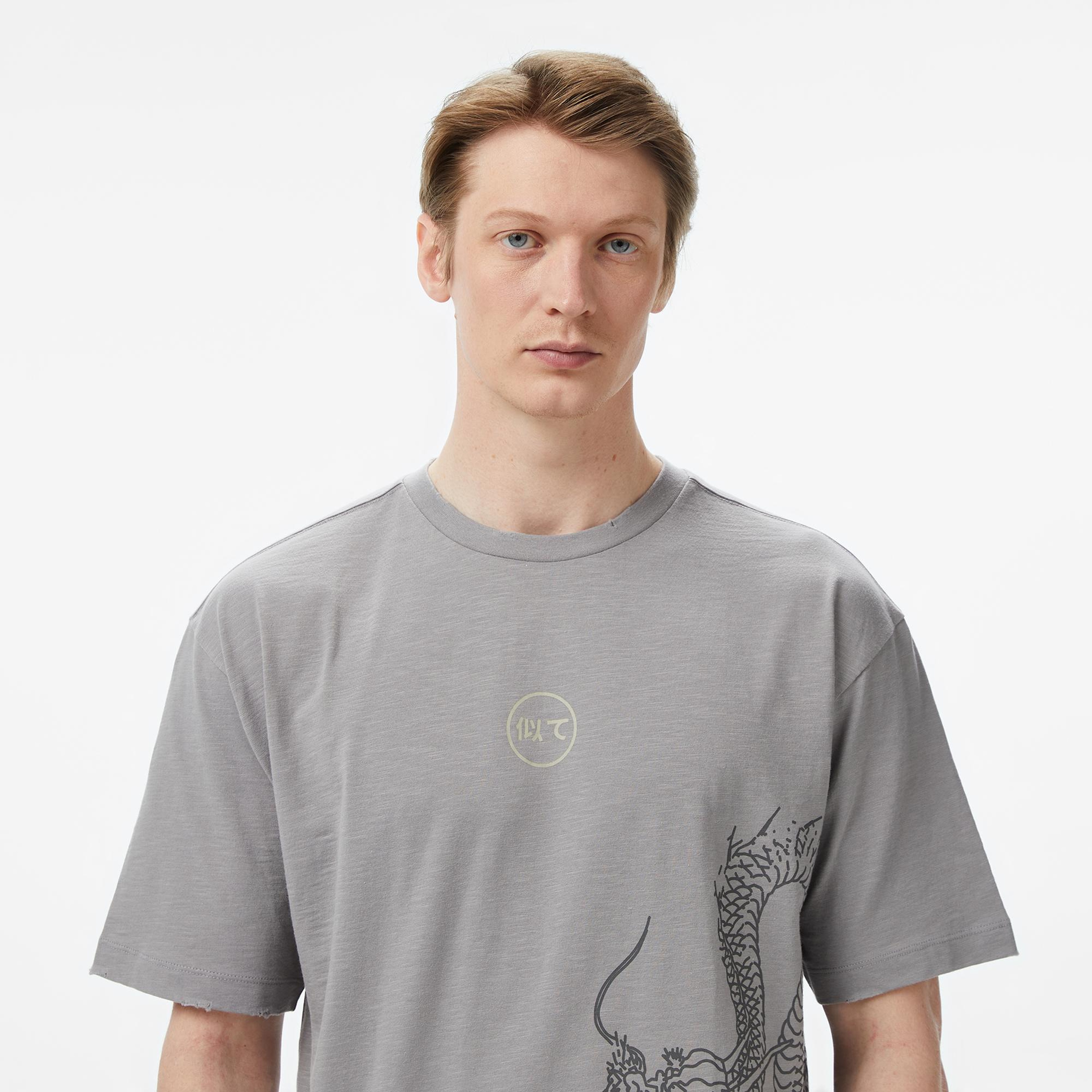 UNITED4 Regular Fit Erkek Gri T-Shirt