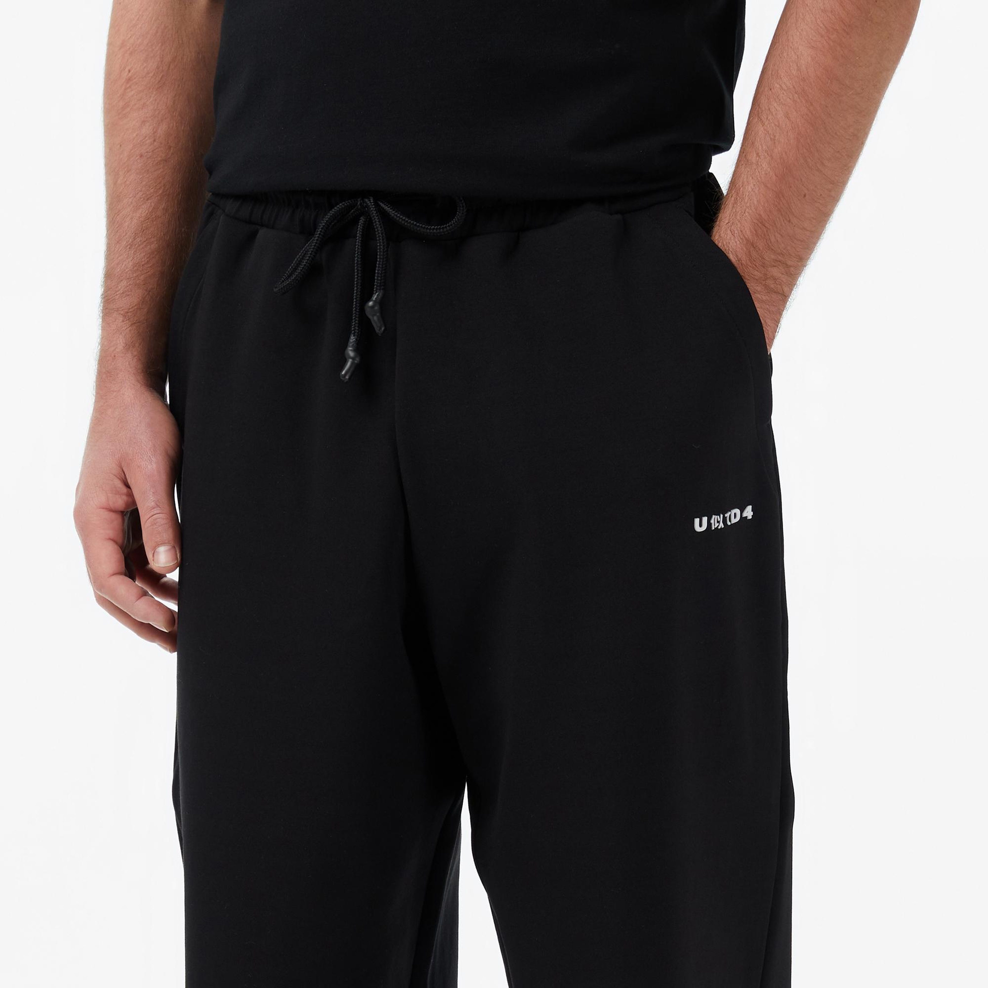 UNITED4 Oversize Fit Erkek Siyah Eşofman Altı