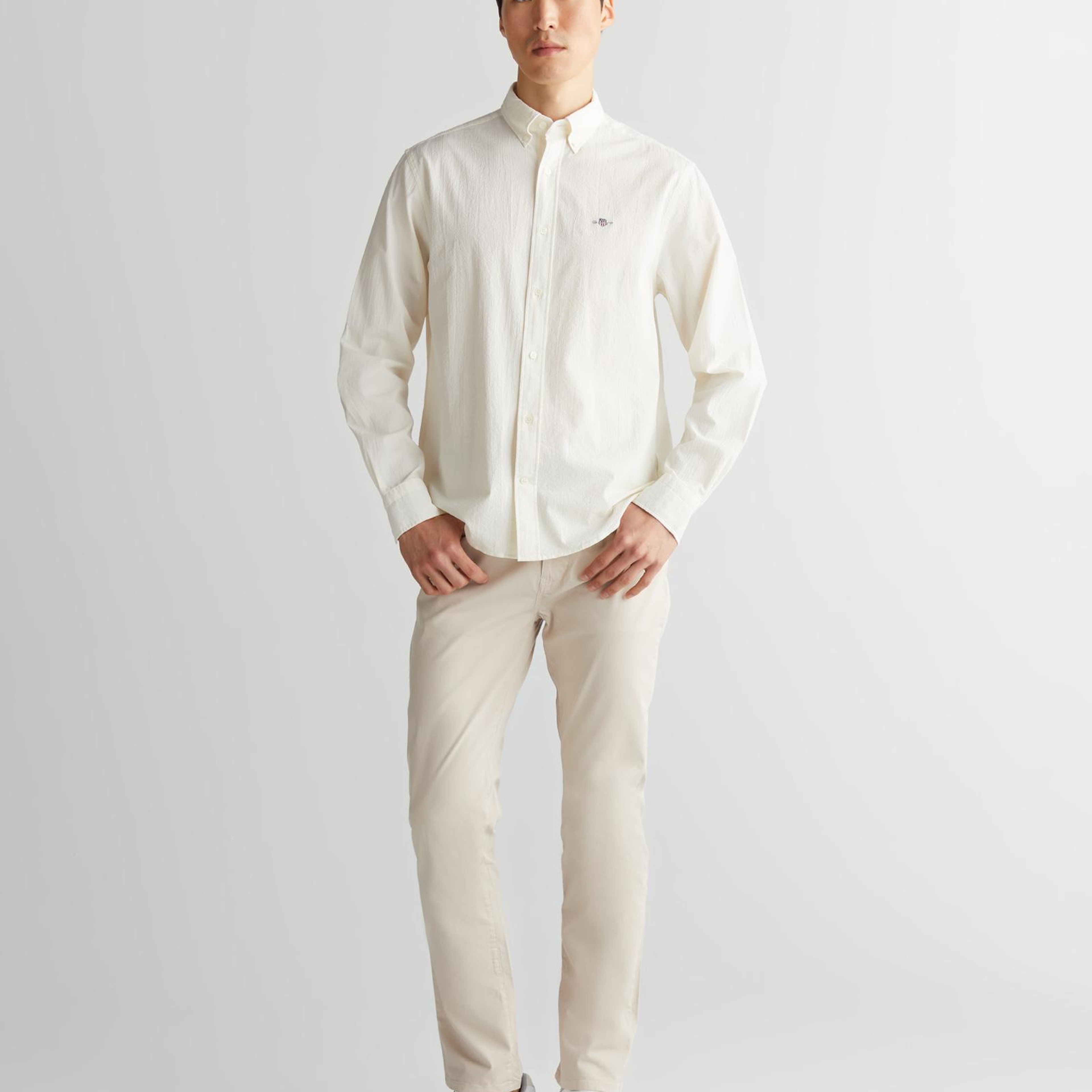 GANT Erkek Krem Regular Fit Gömlek Yaka Gömlek