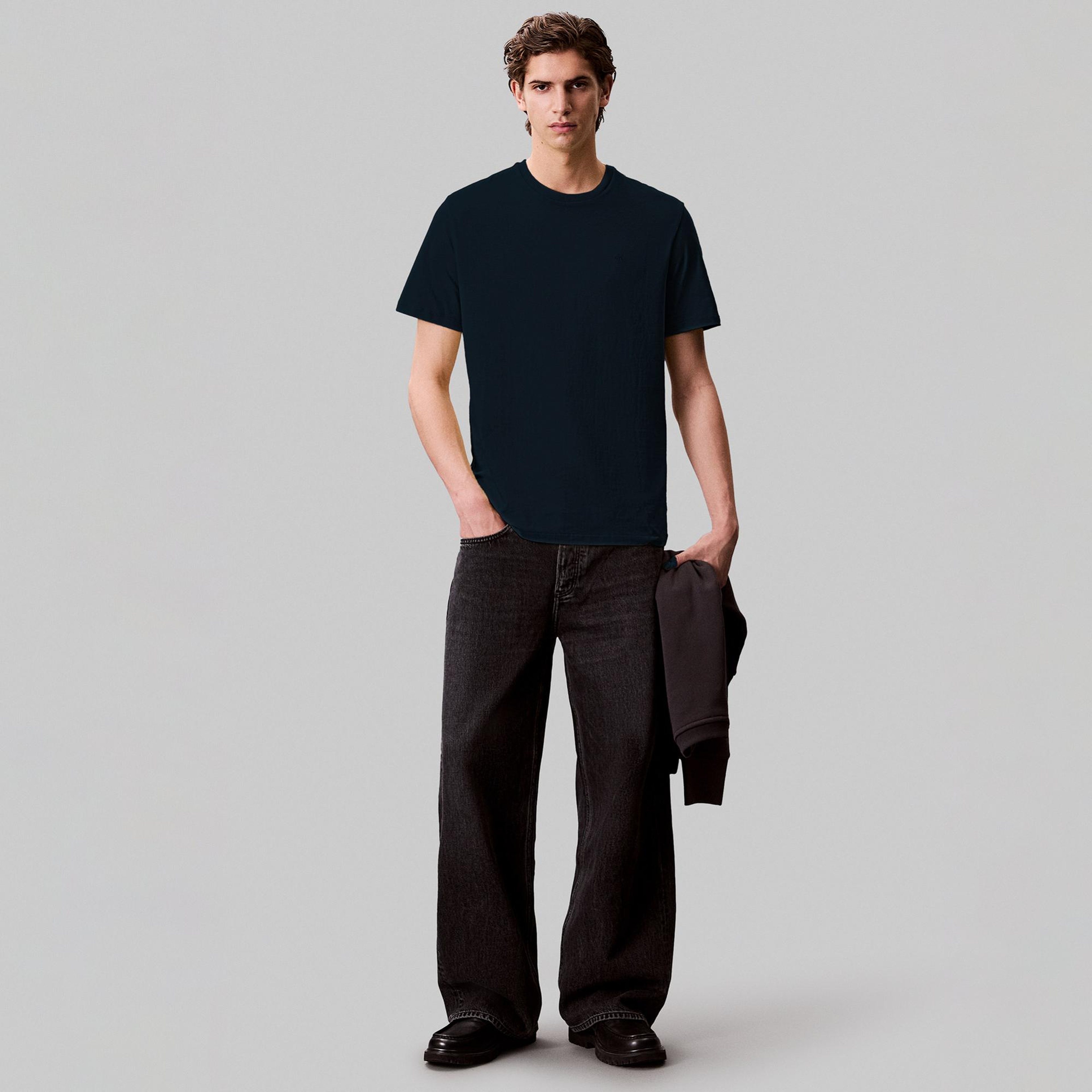 Calvin Klein Smooth Solid Erkek Lacivert T-Shirt