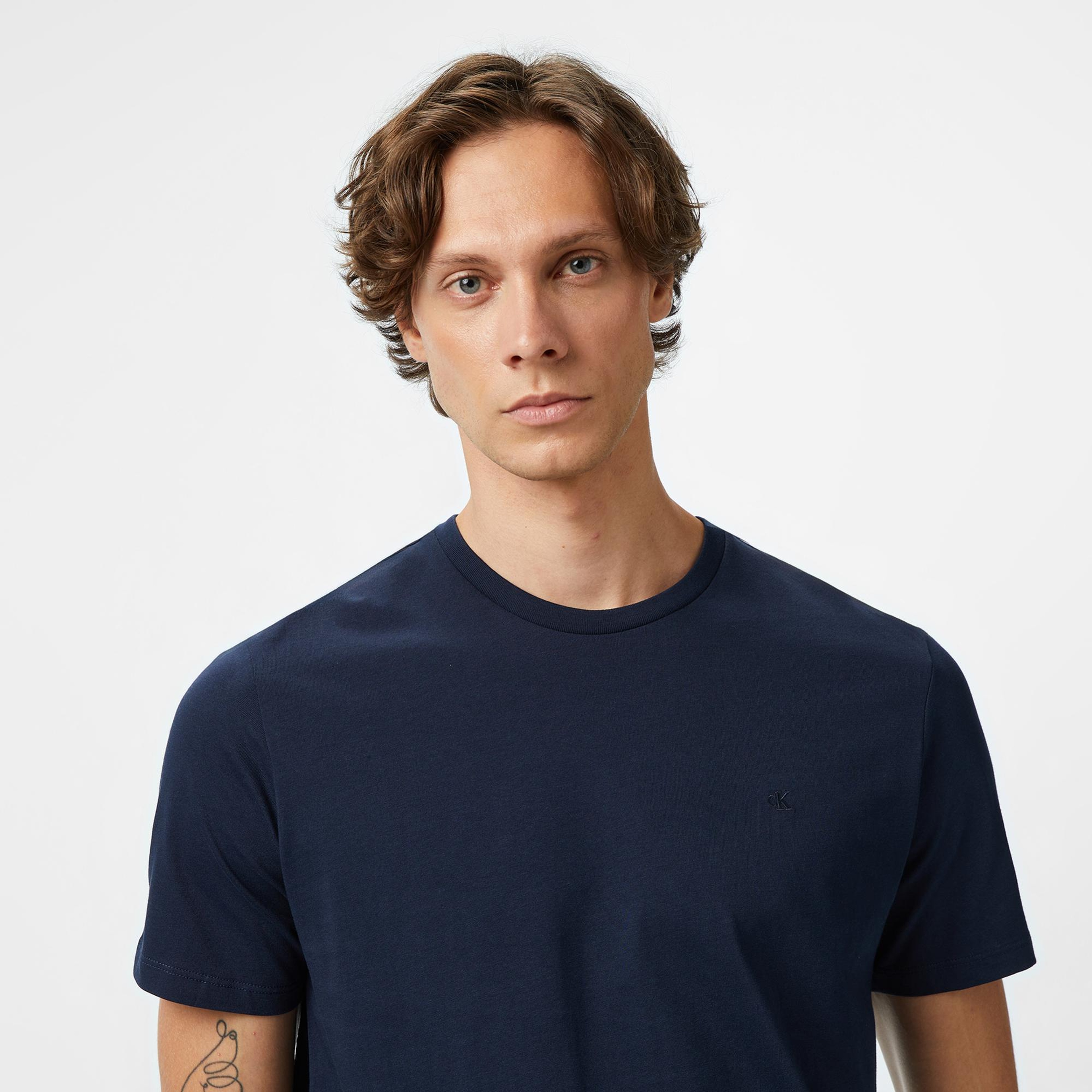 Calvin Klein Smooth Solid Erkek Lacivert T-Shirt