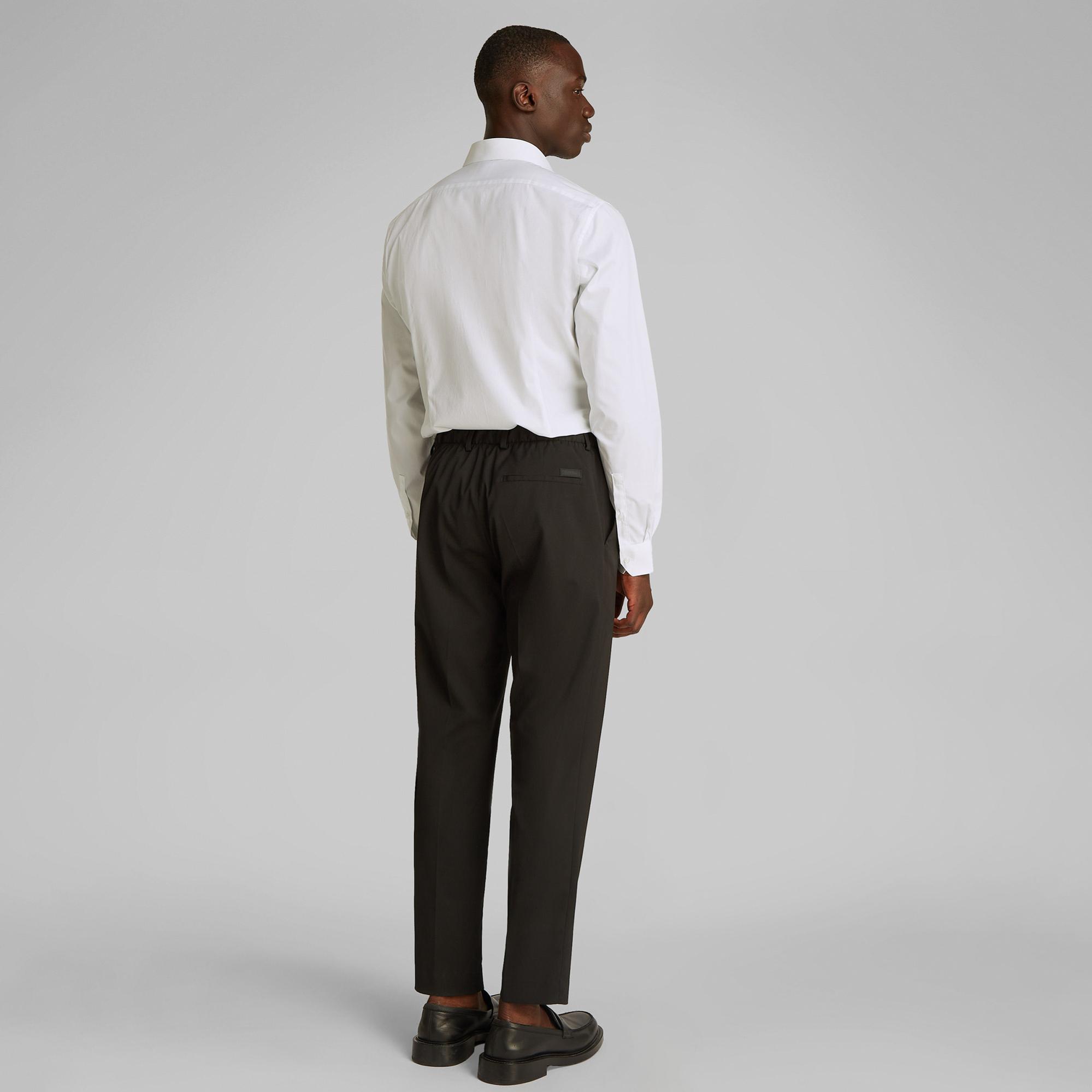 Calvin Klein Poplin Stretch Regular Erkek Beyaz Gömlek