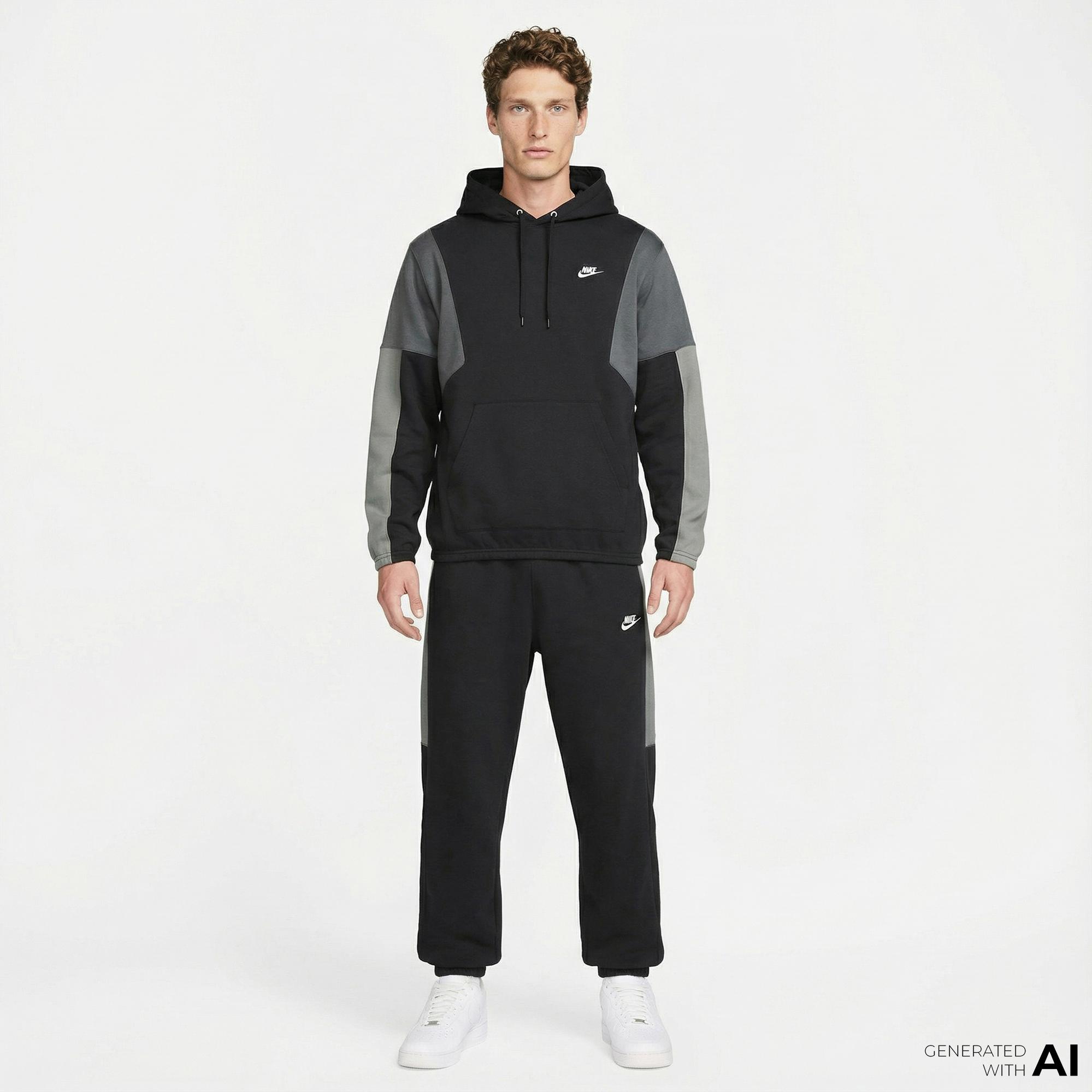 Nike Fleece Track Erkek Siyah Eşofman Takımı