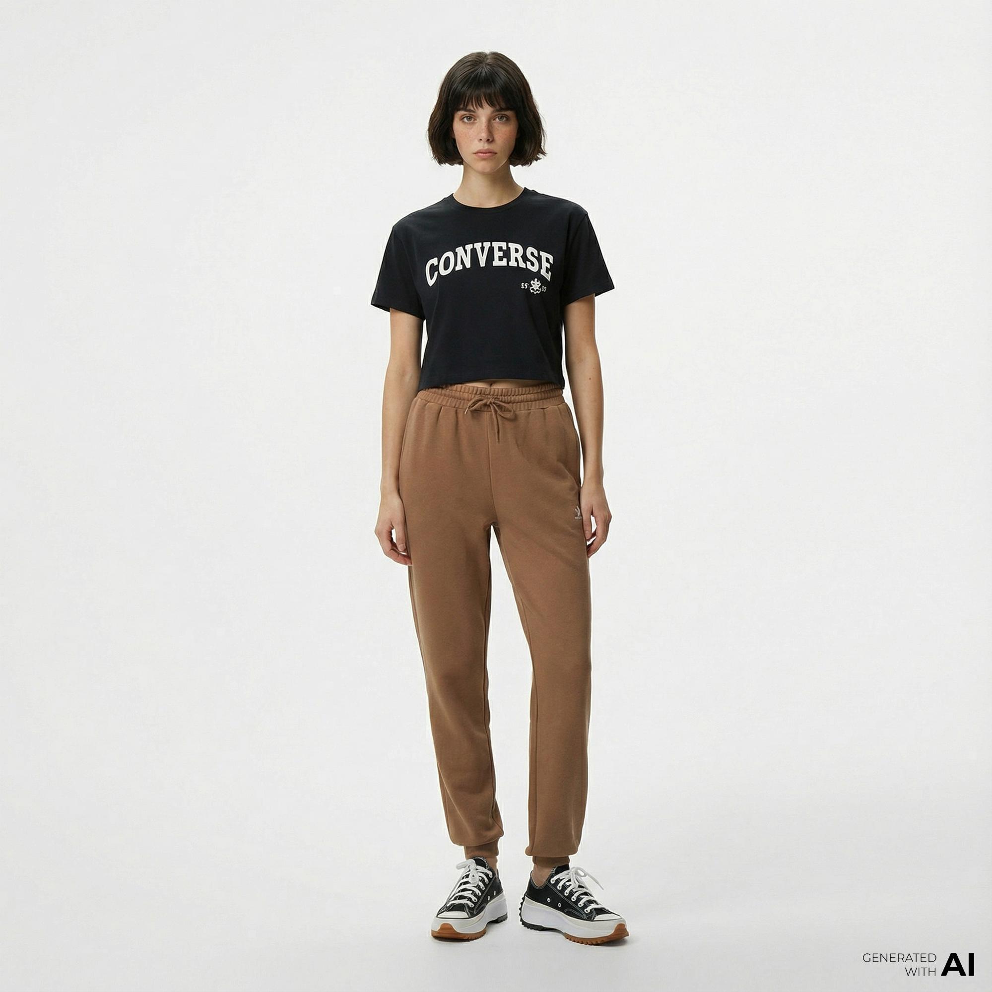 Converse Kadın Siyah T-Shirt