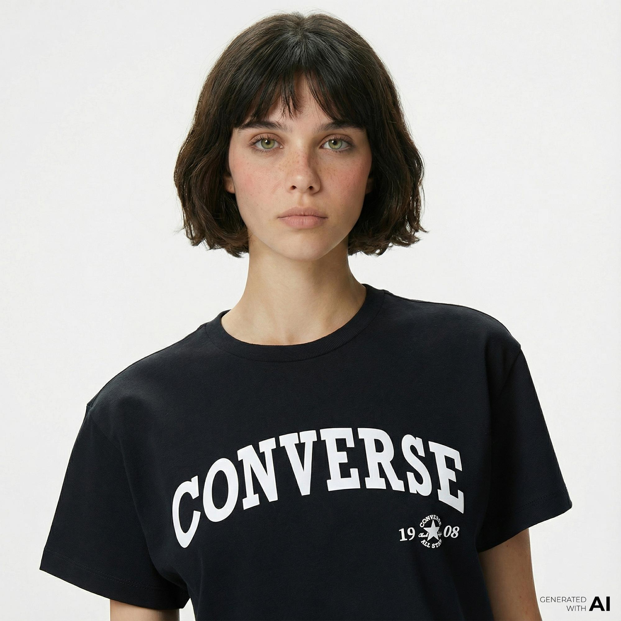 Converse Kadın Siyah T-Shirt