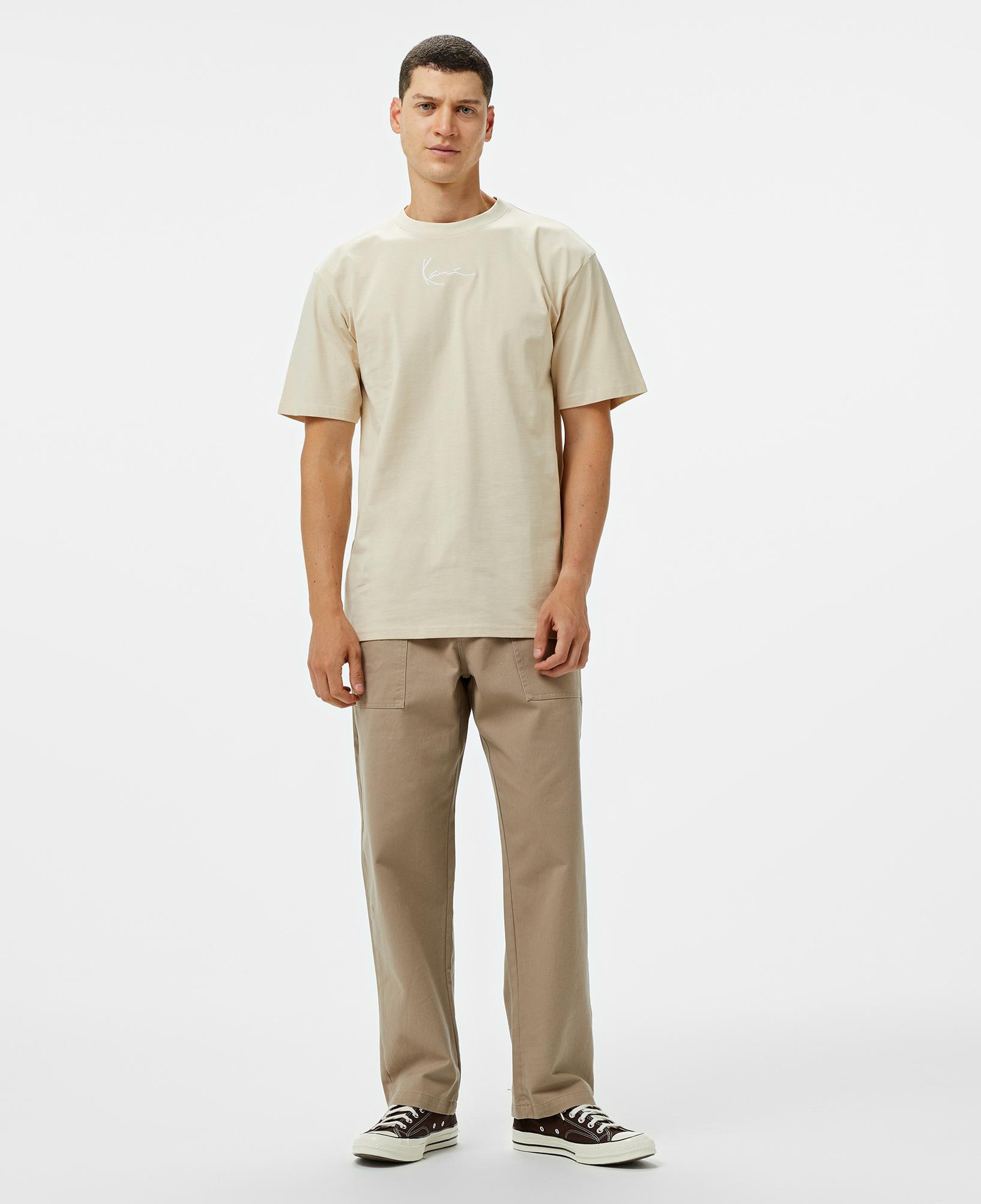 Karl Kani Small Signature Essential Erkek Krem T-Shirt