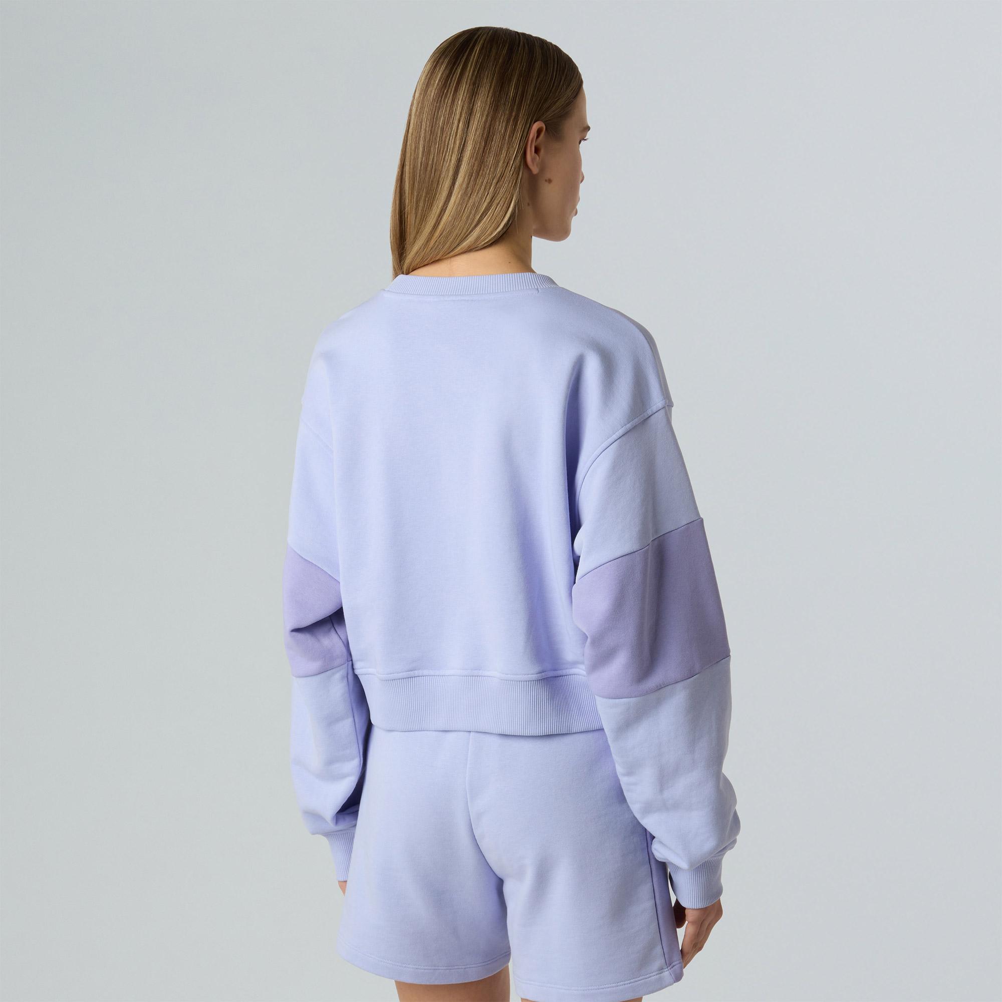 The North Face Terry  Oversızed Cropped Crew Kadın Mavi Sweatshirt