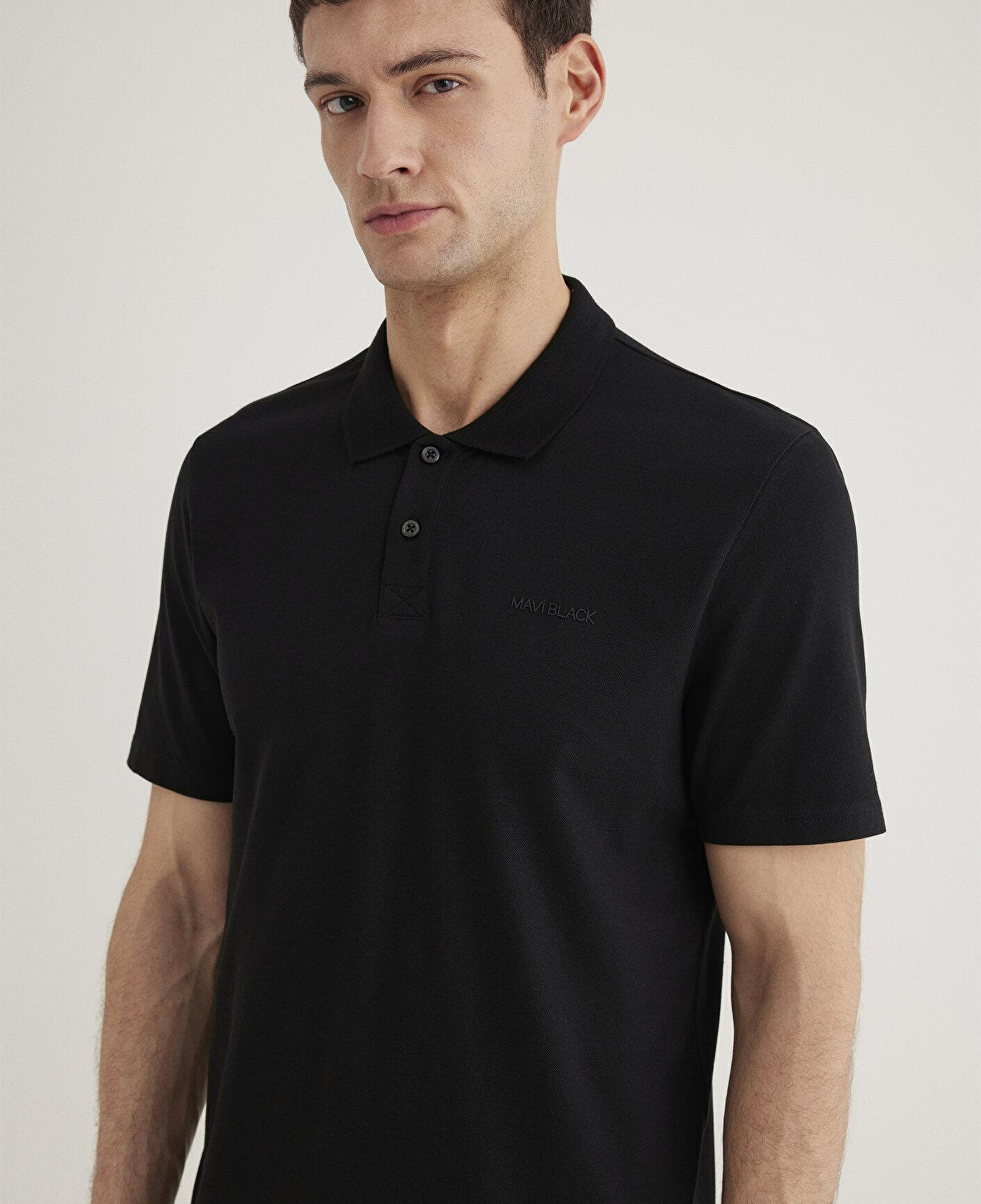 Mavi Siyah (TENCEL™) Liyosel Karışımlı Polo Tişört Regular Fit / Normal Kesim 0611837-900