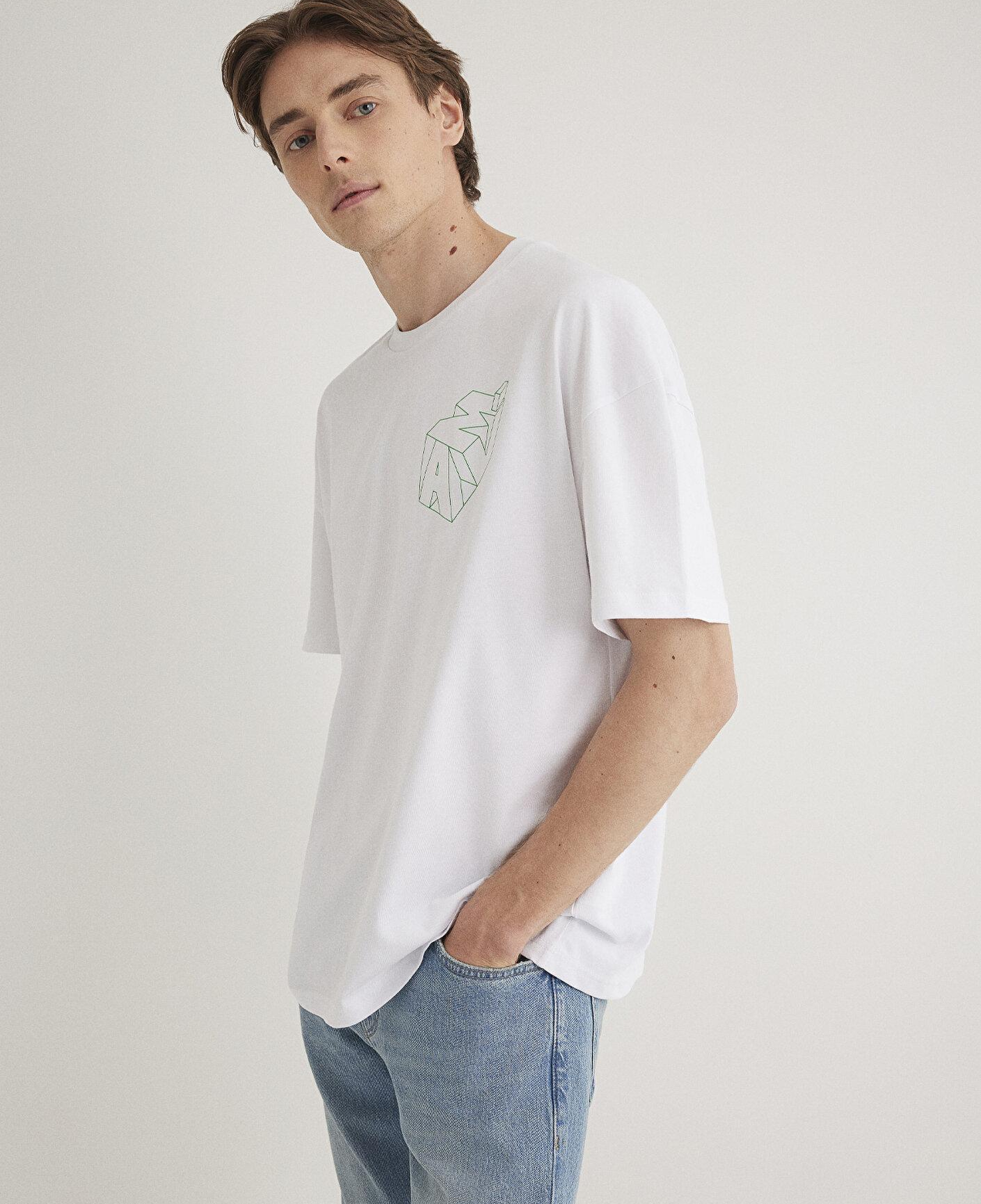 Mavi Mavi Logo Sırt Baskılı Beyaz Tişört Oversize / Geniş Kesim 0610320-602