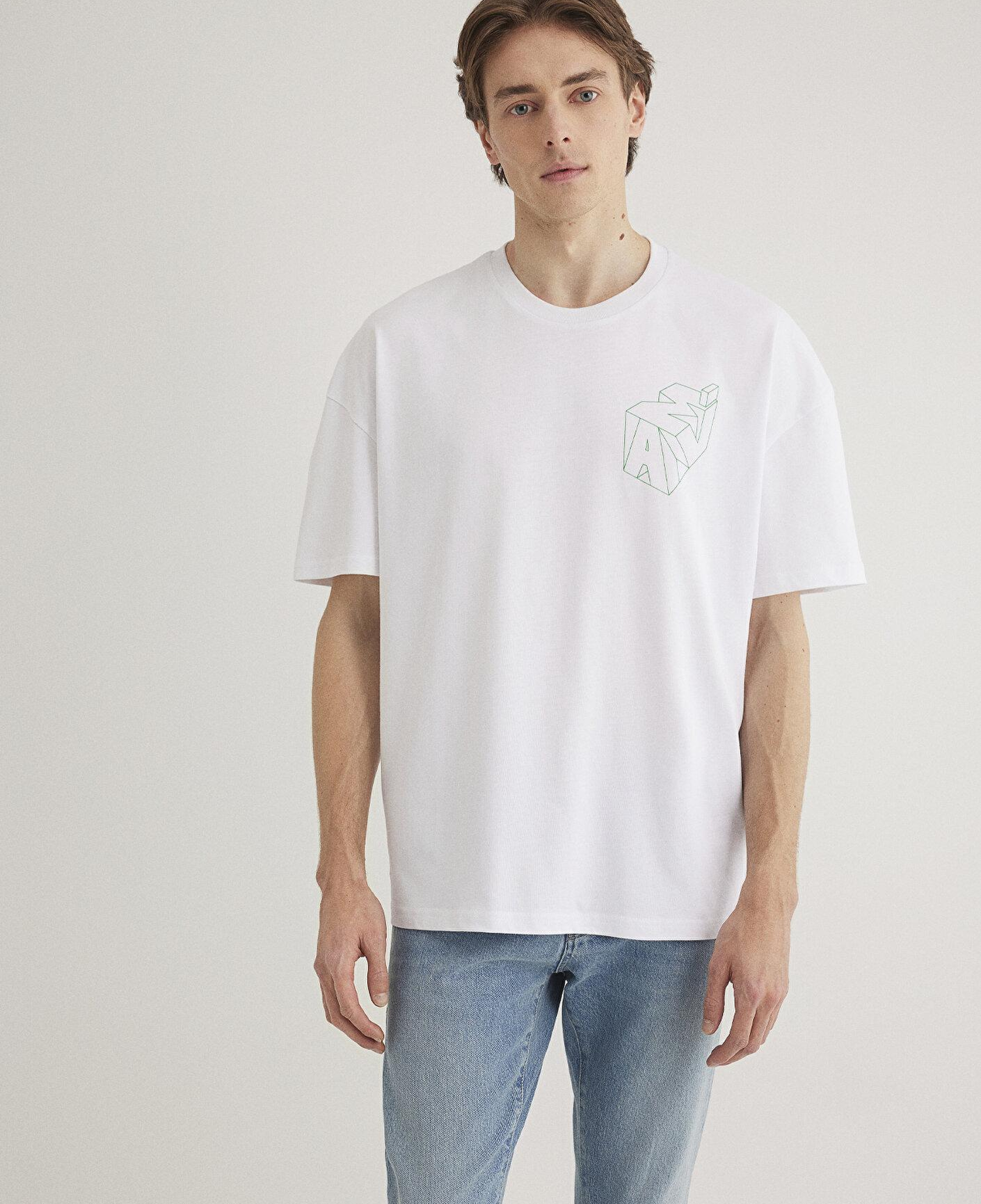 Mavi Mavi Logo Sırt Baskılı Beyaz Tişört Oversize / Geniş Kesim 0610320-602