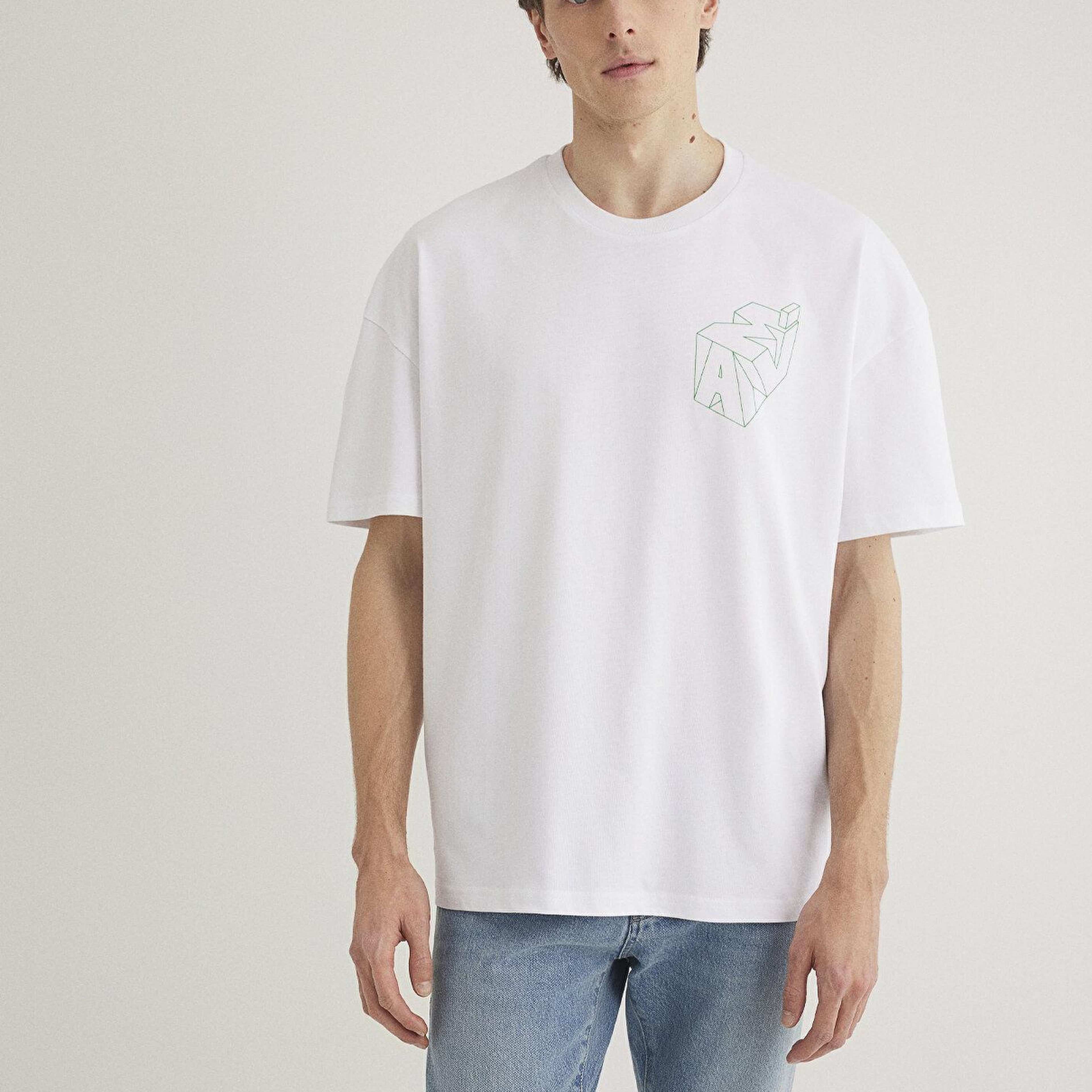 Mavi Mavi Logo Sırt Baskılı Beyaz Tişört Oversize / Geniş Kesim 0610320-602