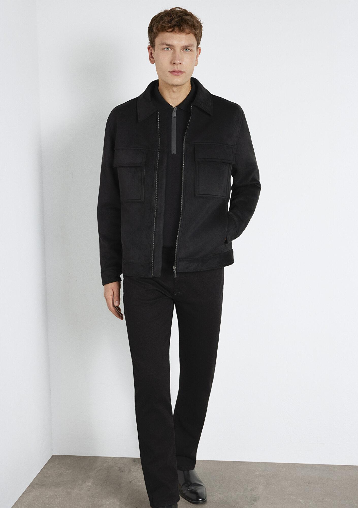 Mavi Mavi Black Cep Detaylı Siyah Suni Deri Ceket Regular Fit / Normal Kesim 0110783-71379