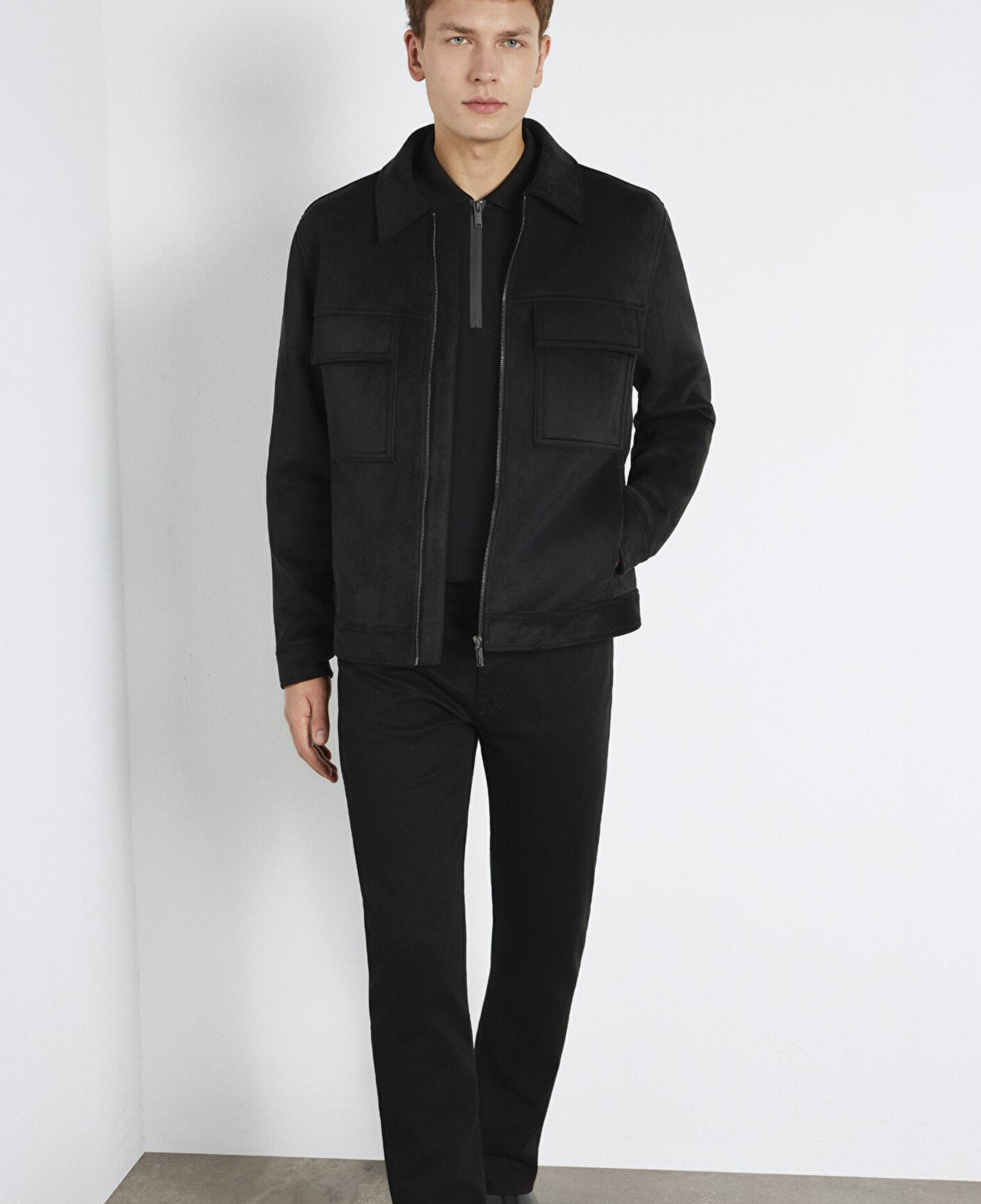 Mavi Mavi Black Cep Detaylı Siyah Suni Deri Ceket Regular Fit / Normal Kesim 0110783-71379