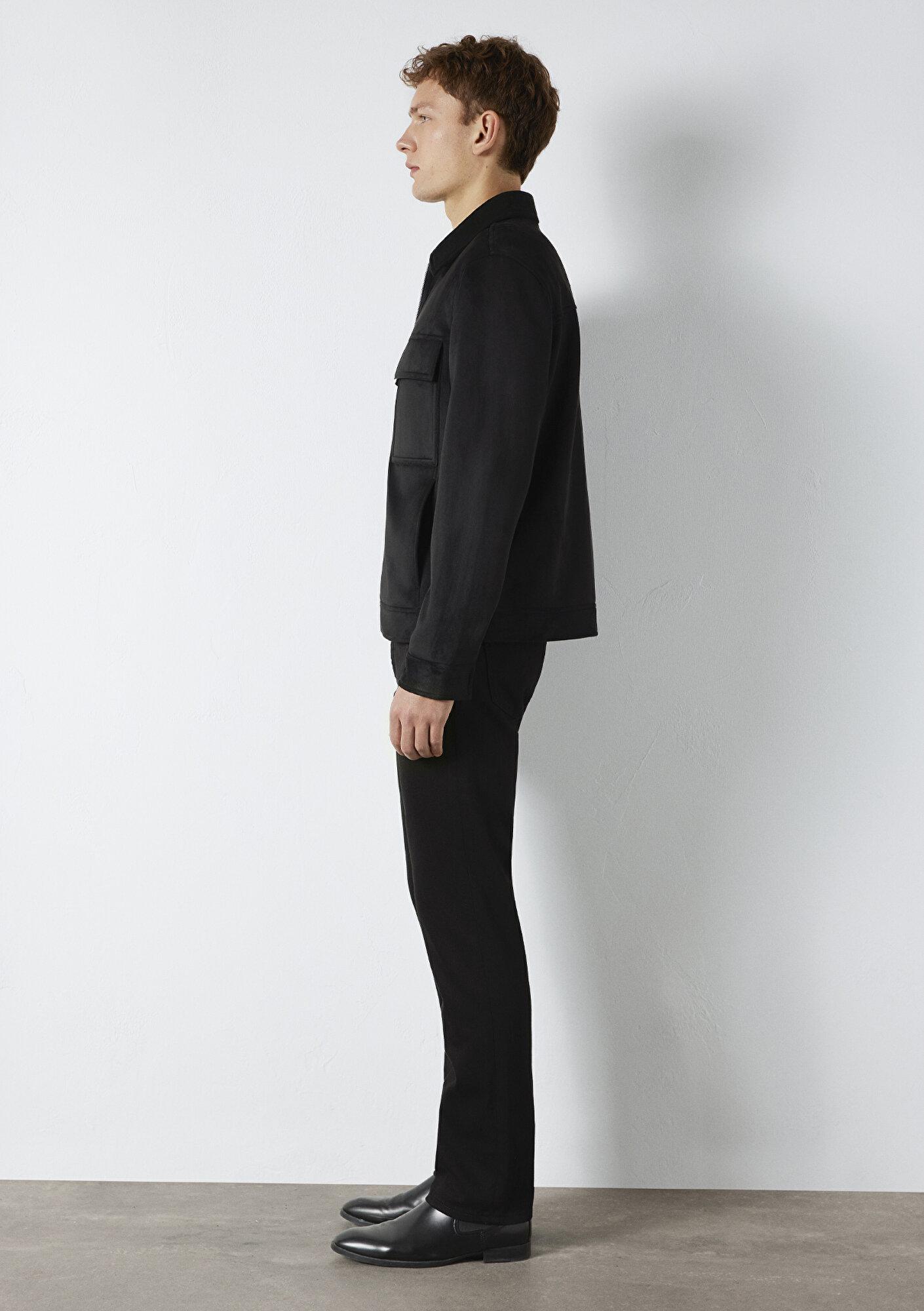 Mavi Mavi Black Cep Detaylı Siyah Suni Deri Ceket Regular Fit / Normal Kesim 0110783-71379