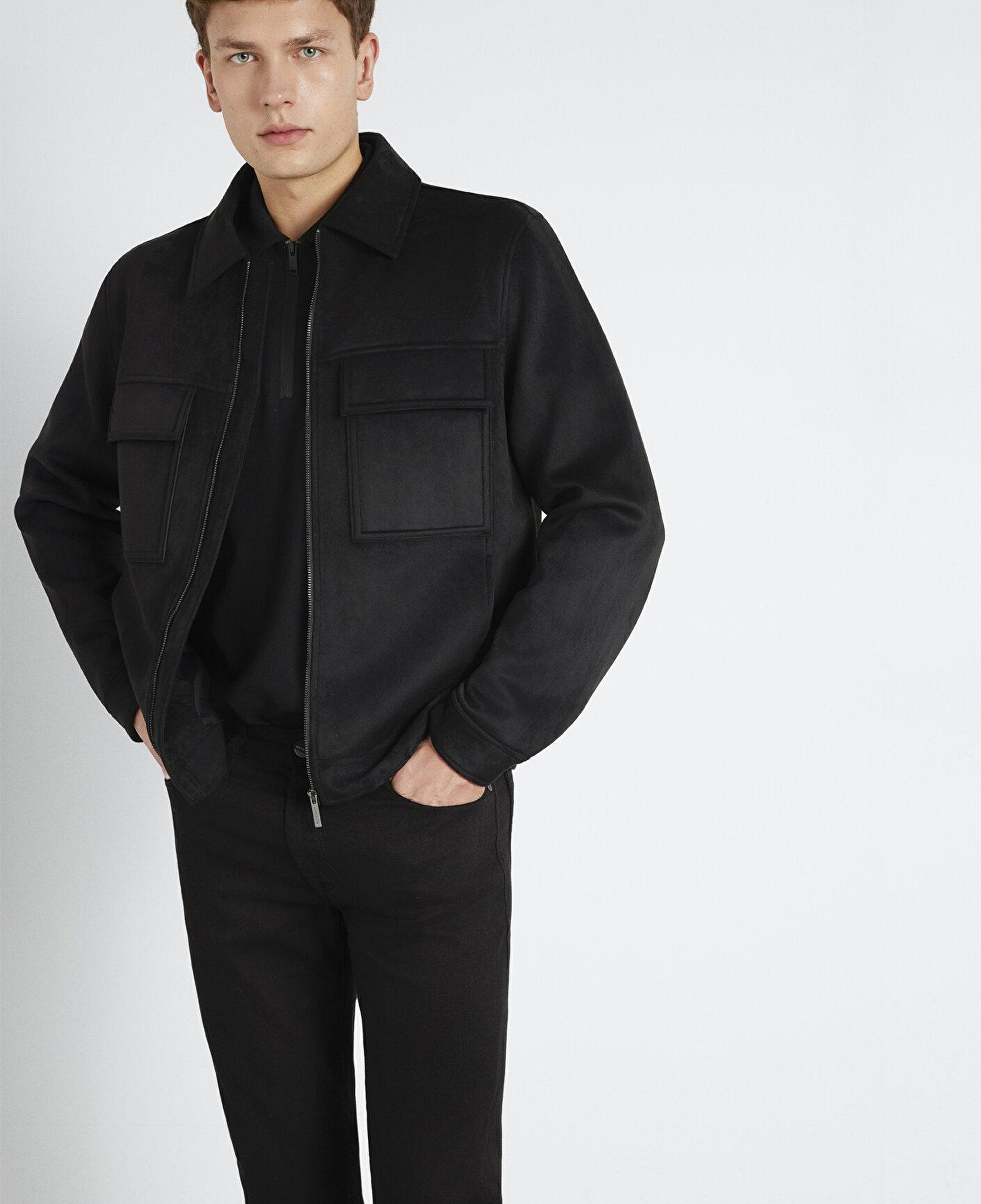 Mavi Mavi Black Cep Detaylı Siyah Suni Deri Ceket Regular Fit / Normal Kesim 0110783-71379