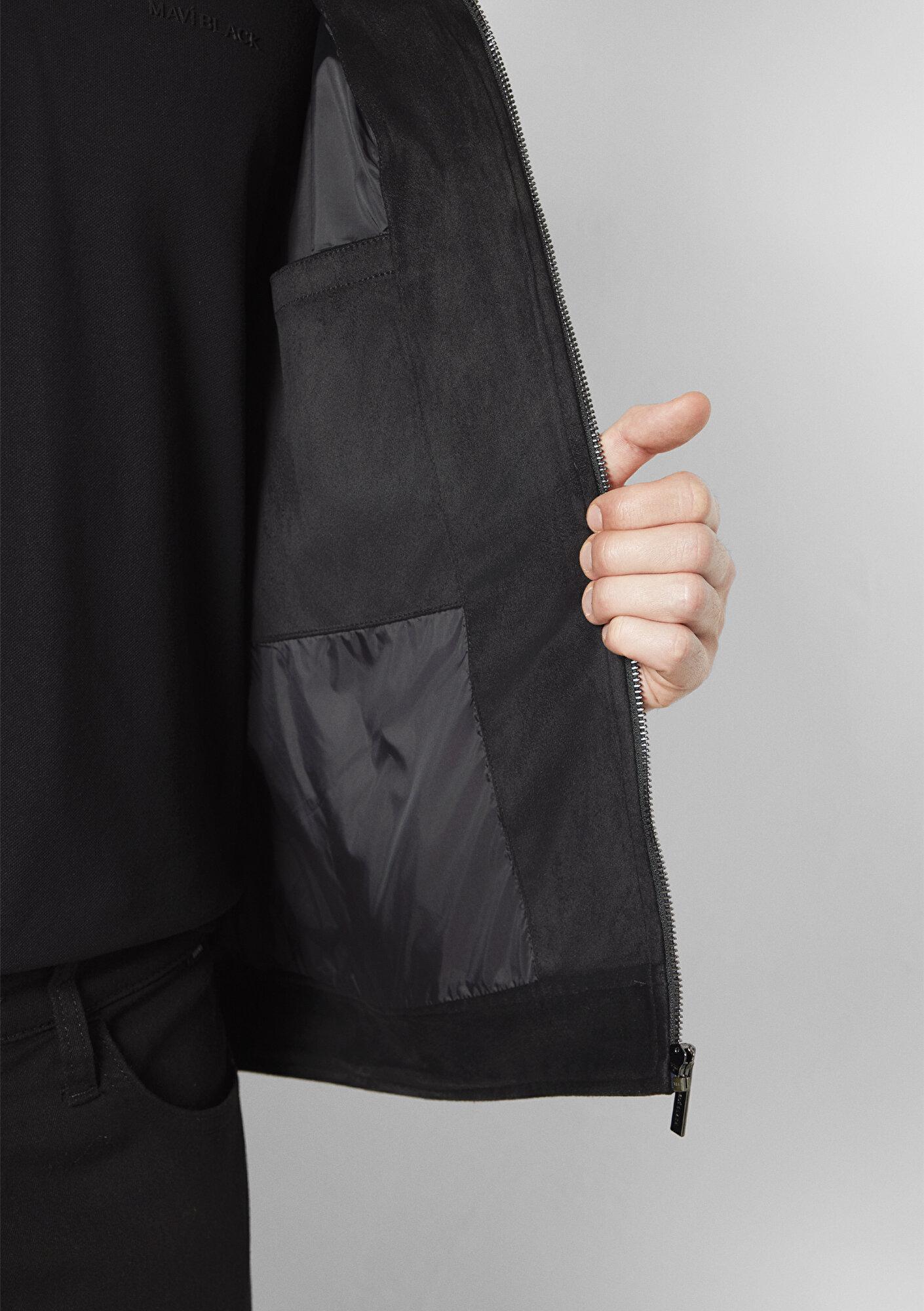 Mavi Mavi Black Cep Detaylı Siyah Suni Deri Ceket Regular Fit / Normal Kesim 0110783-71379