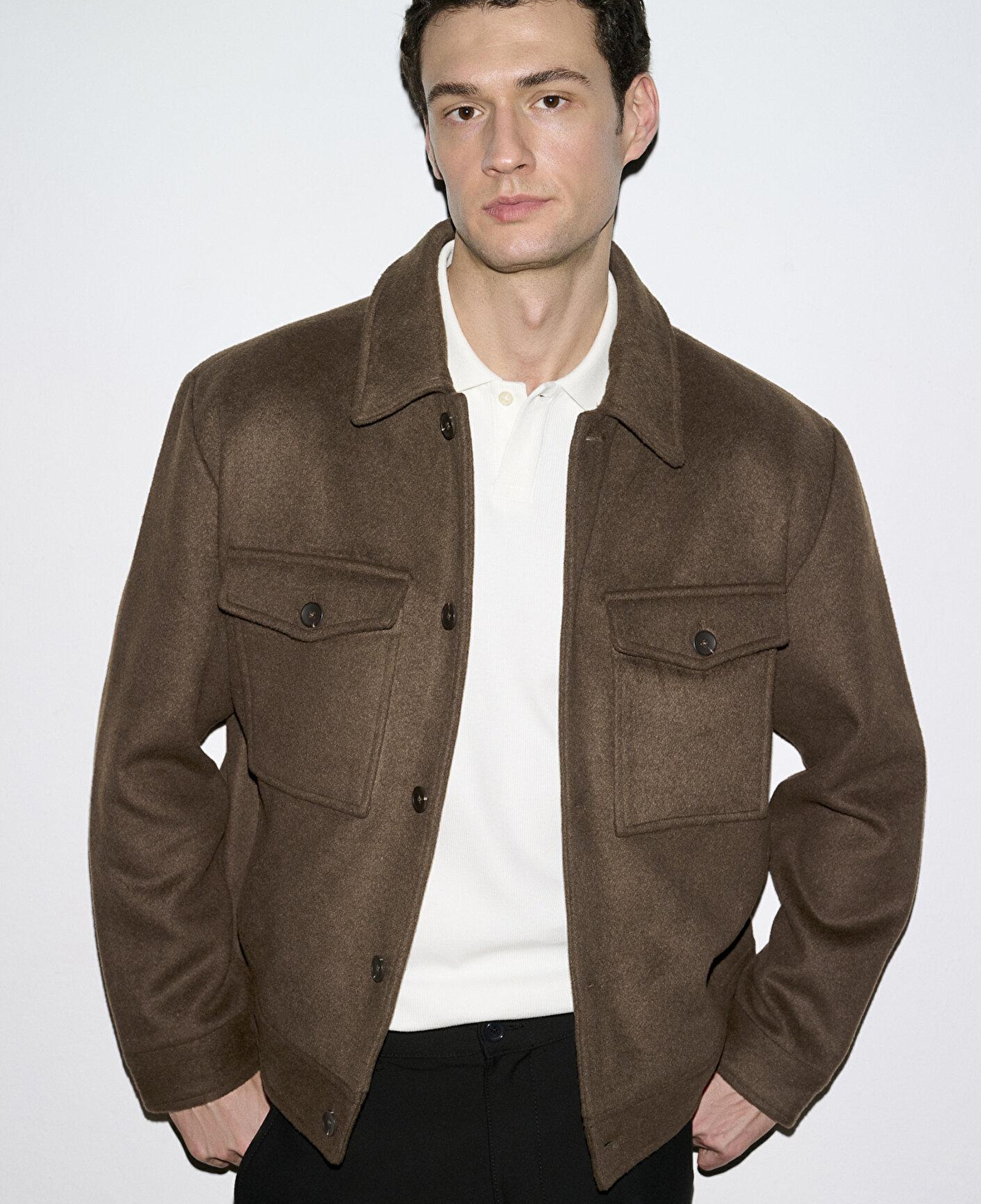 Mavi Yün Karışımlı Kahverengi Ceket Loose Fit / Bol Rahat Kesim 0110799-71593