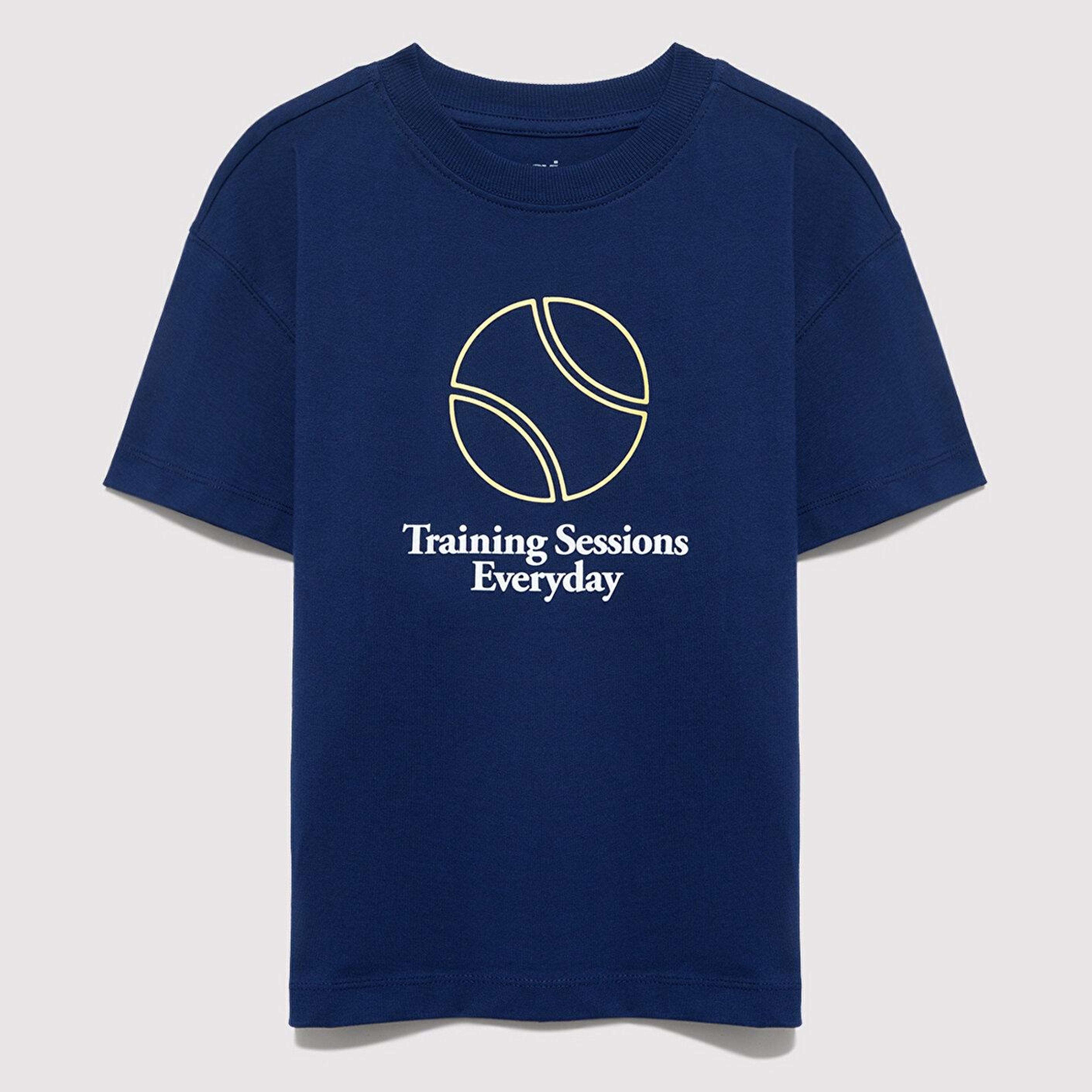 Mavi Baskılı Lacivert Tişört Oversize / Geniş Kesim 6610402-70491