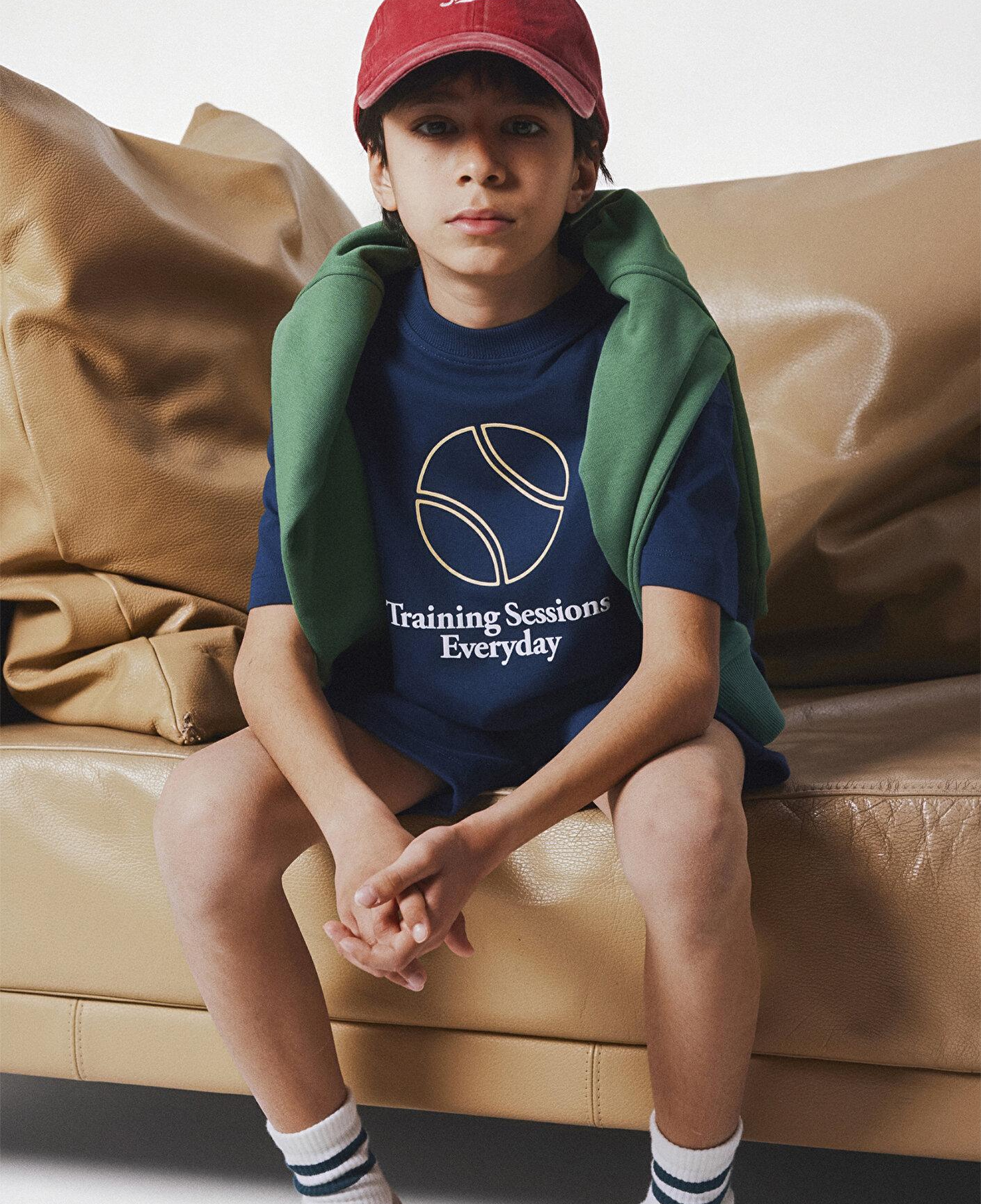 Mavi Baskılı Lacivert Tişört Oversize / Geniş Kesim 6610402-70491