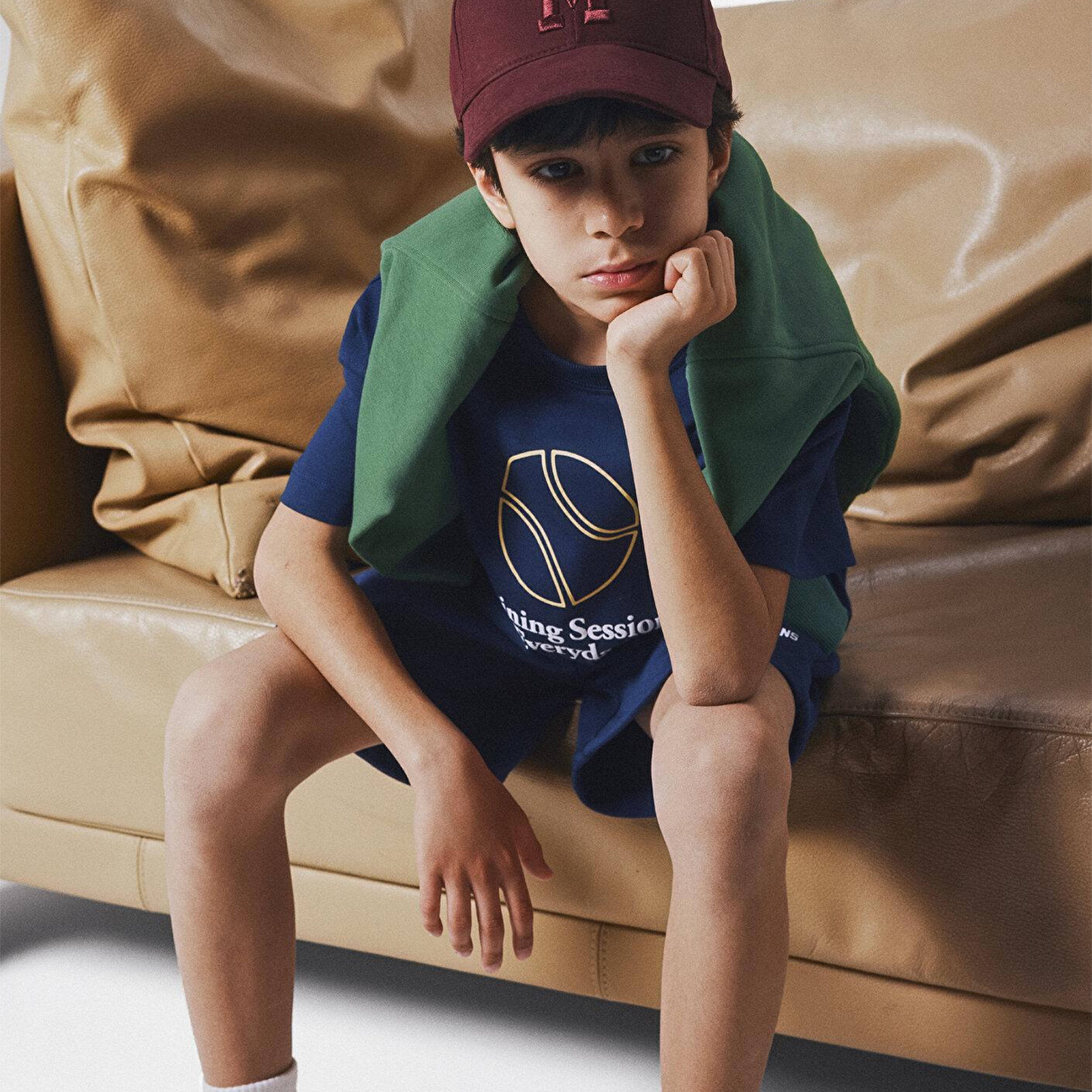 Mavi Baskılı Lacivert Tişört Oversize / Geniş Kesim 6610402-70491