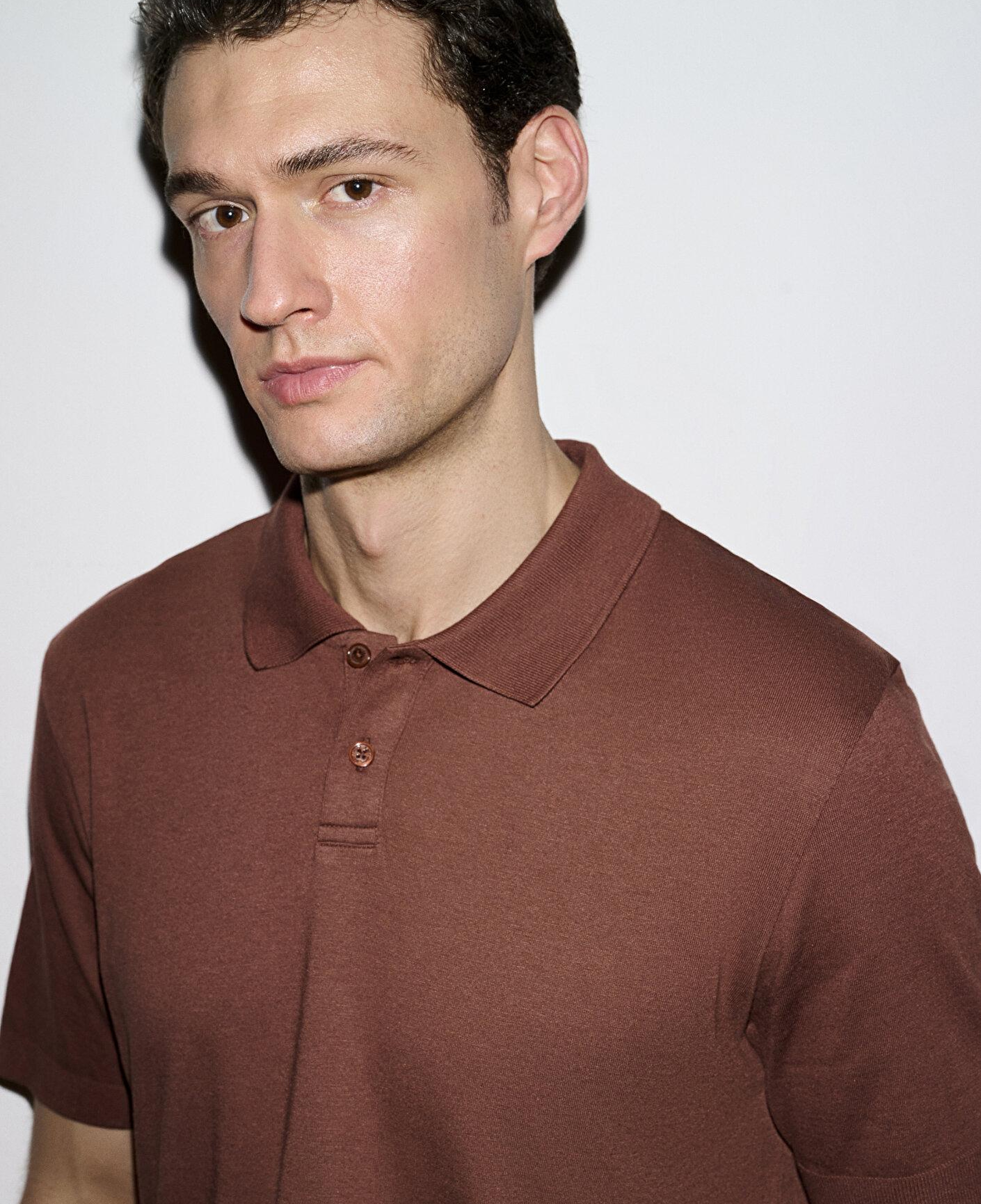 Mavi Kahverengi (TENCEL™) Modal Karışımlı Polo Tişört Regular Fit / Normal Kesim 0613163-70250