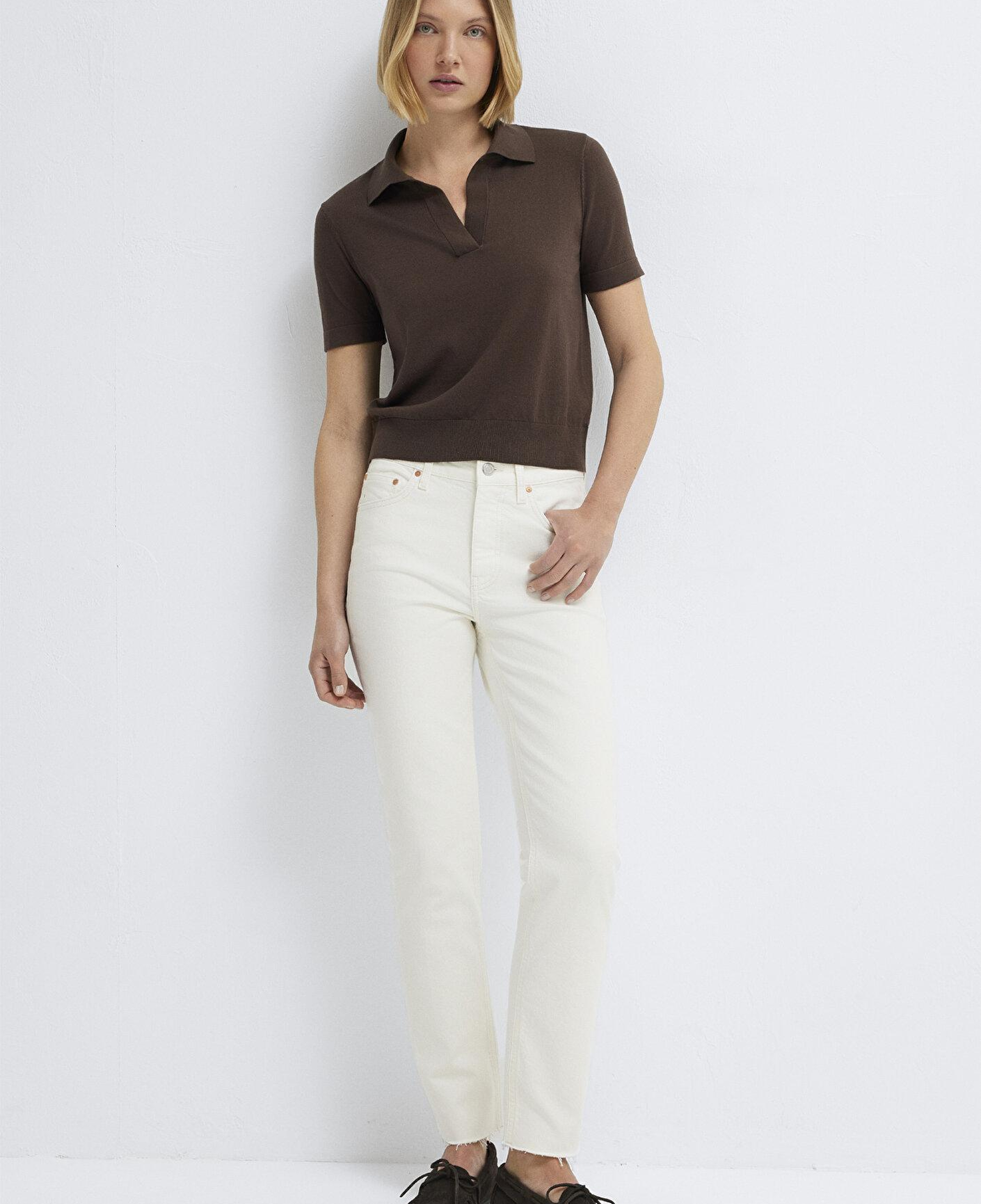 Mavi Kısa Kollu Kahverengi Triko Tişört Slim Fit / Dar Kesim 1710909-88067