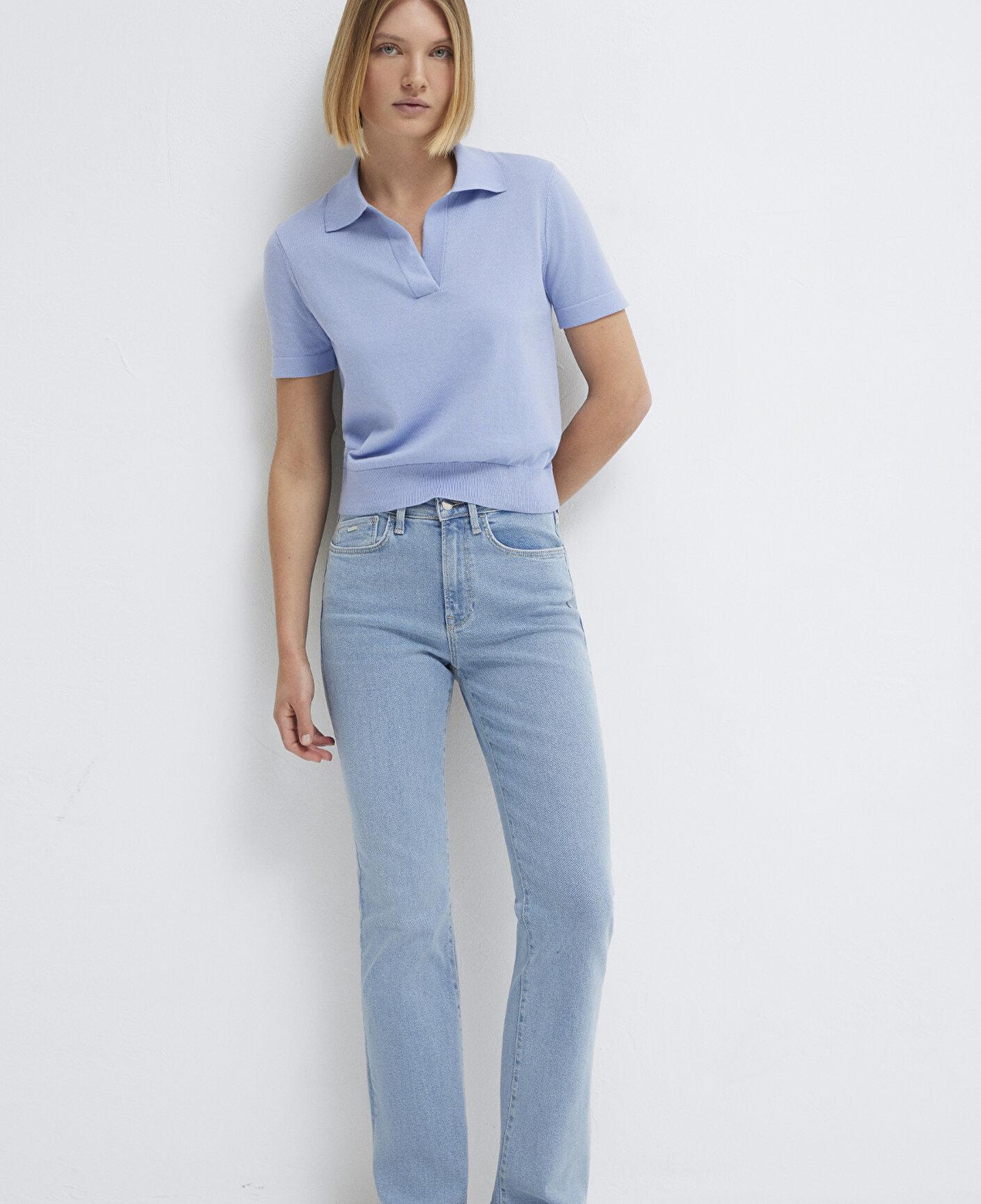 Mavi Kısa Kollu Mavi Triko Tişört Slim Fit / Dar Kesim 1710909-70827