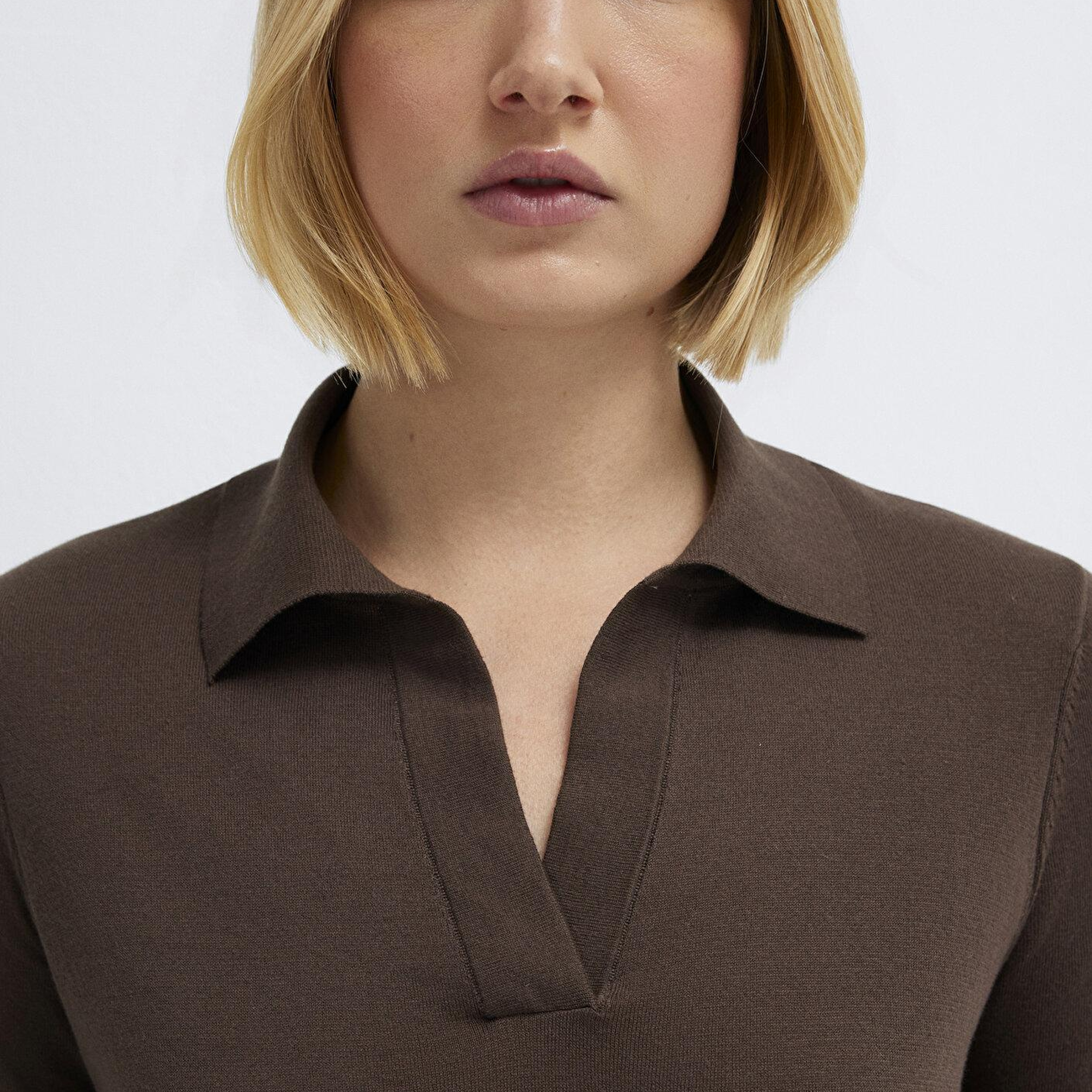 Mavi Kısa Kollu Kahverengi Triko Tişört Slim Fit / Dar Kesim 1710909-88067