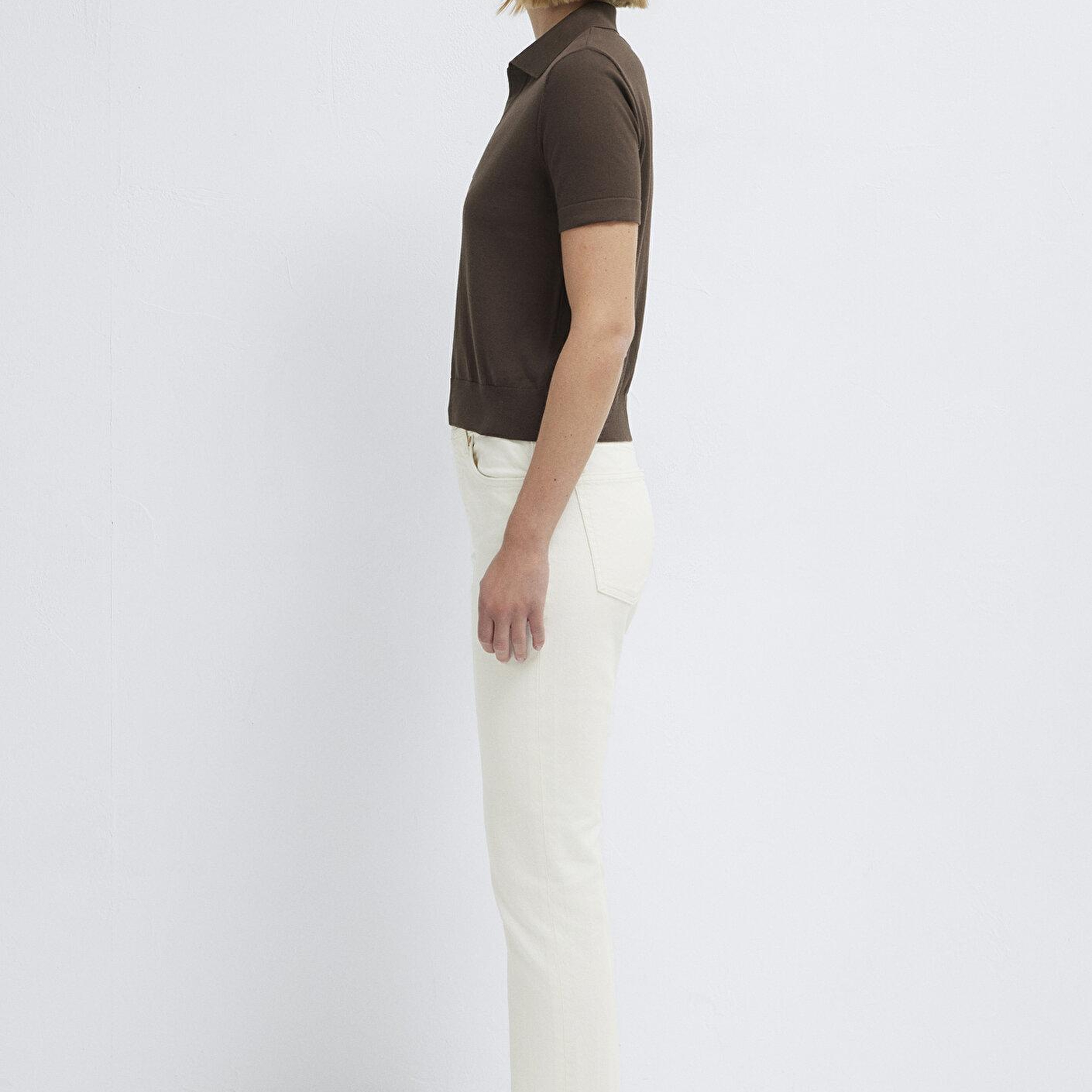 Mavi Kısa Kollu Kahverengi Triko Tişört Slim Fit / Dar Kesim 1710909-88067