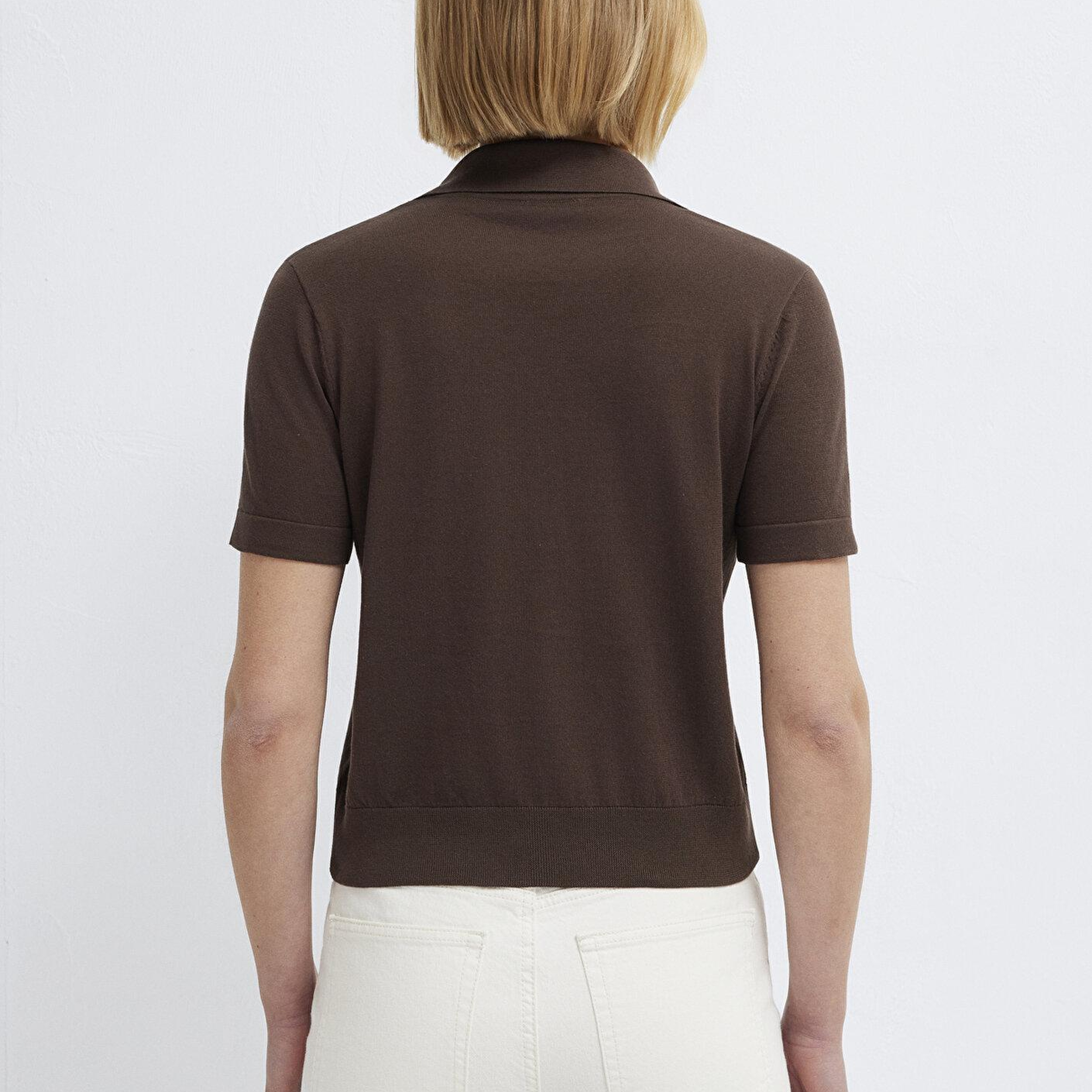 Mavi Kısa Kollu Kahverengi Triko Tişört Slim Fit / Dar Kesim 1710909-88067