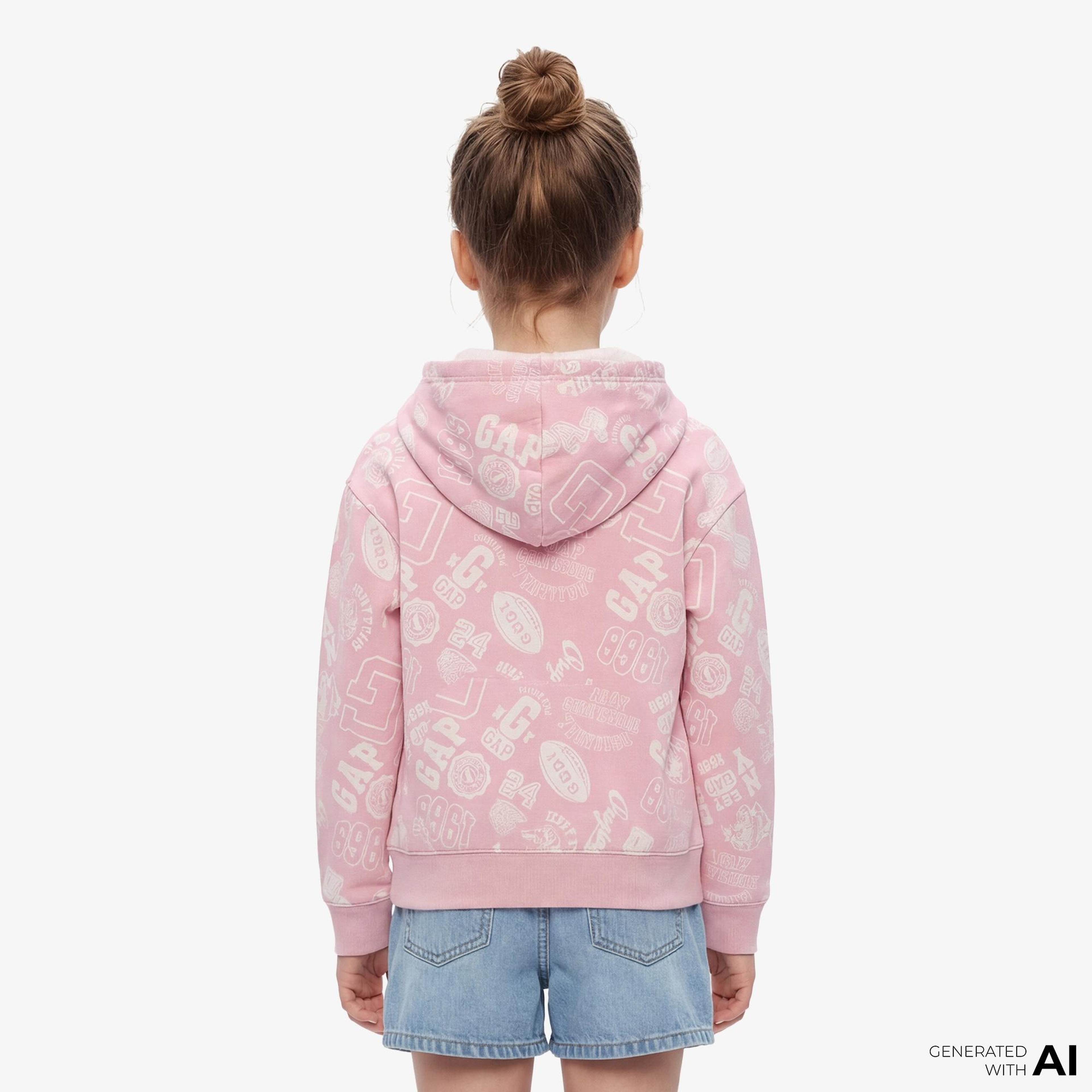 Gap Logo Relaxed Çocuk Pembe Sweatshirt