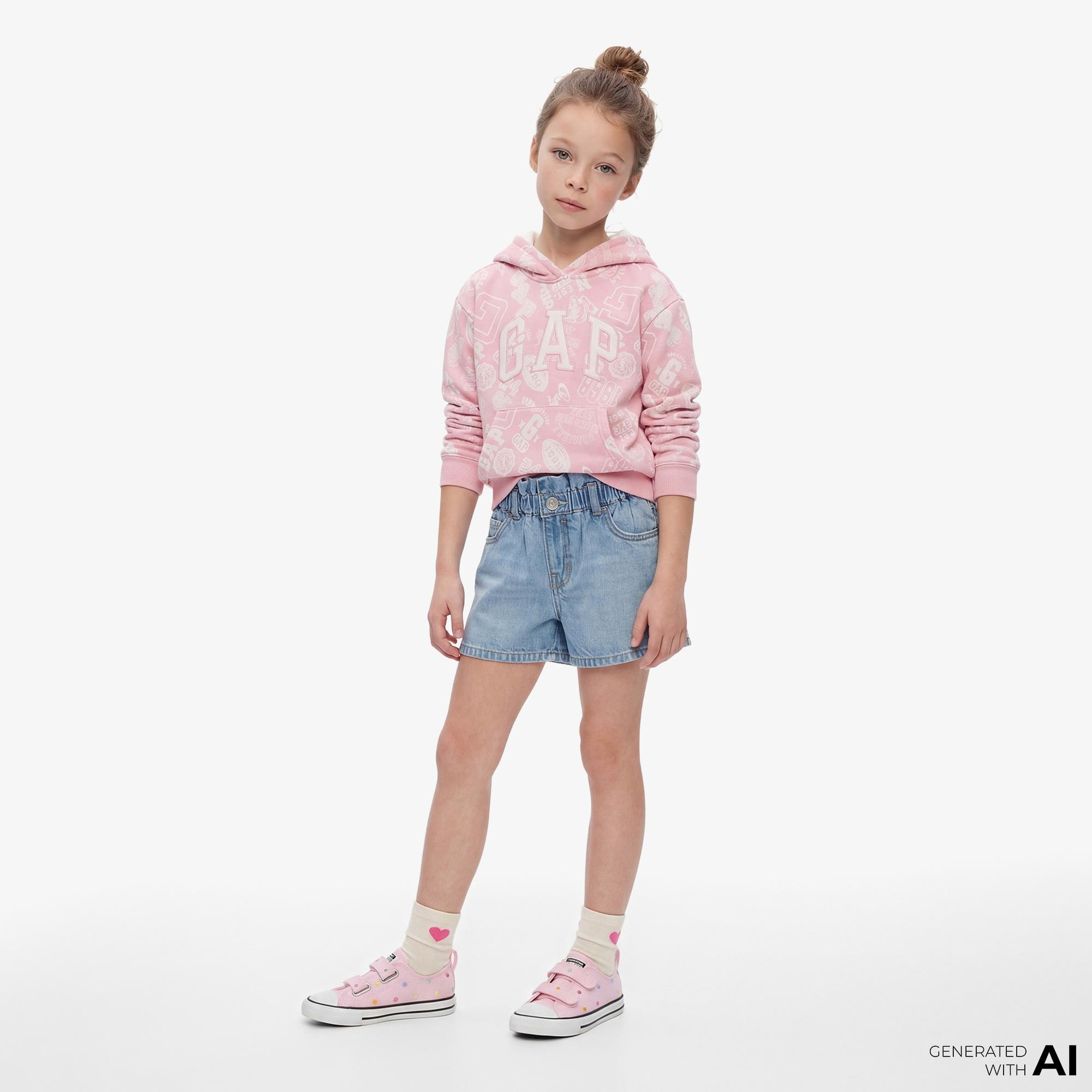 Gap Logo Relaxed Çocuk Pembe Sweatshirt