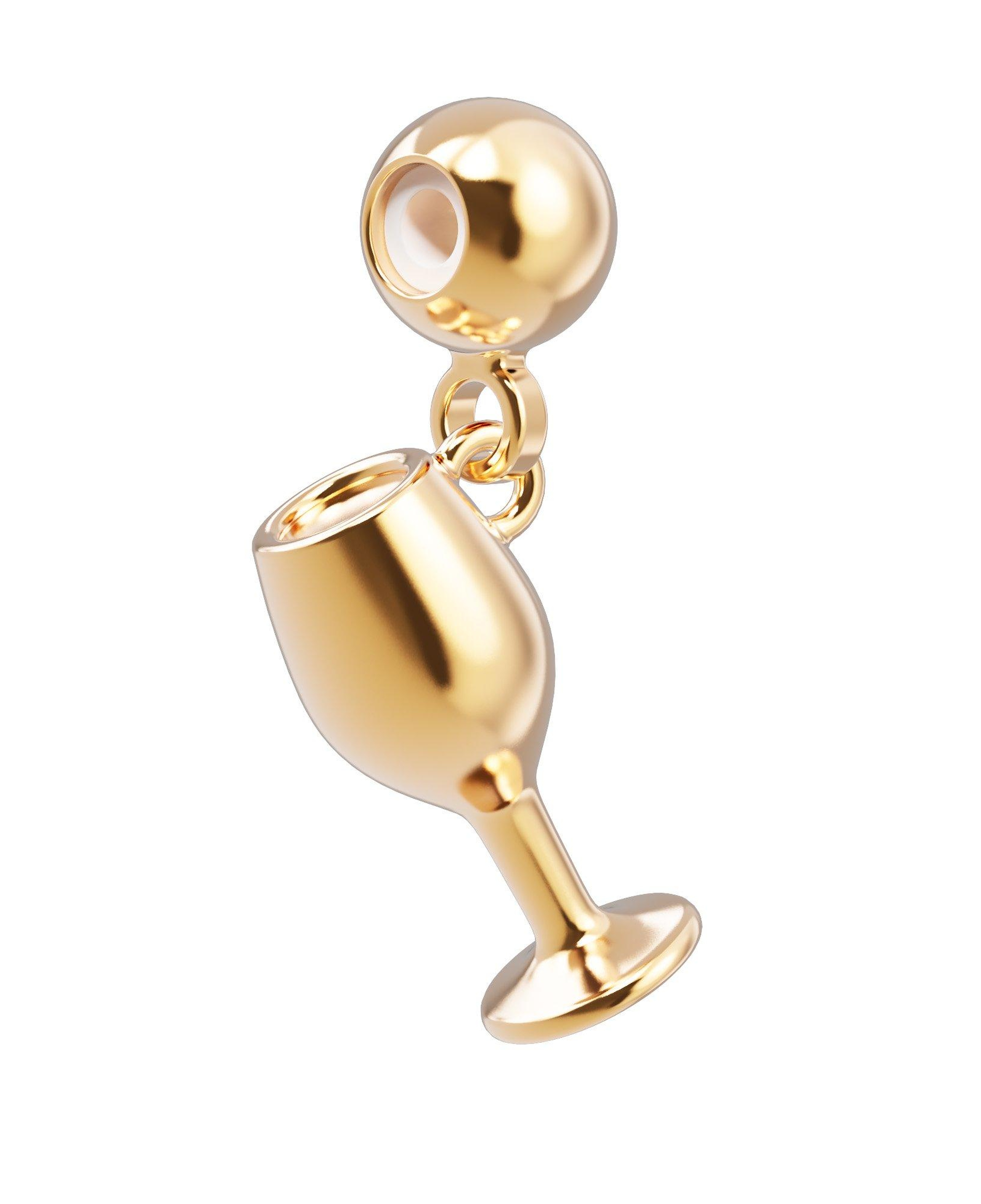 Chocli 18 Ayar Altın Kaplama Charm - Kadeh