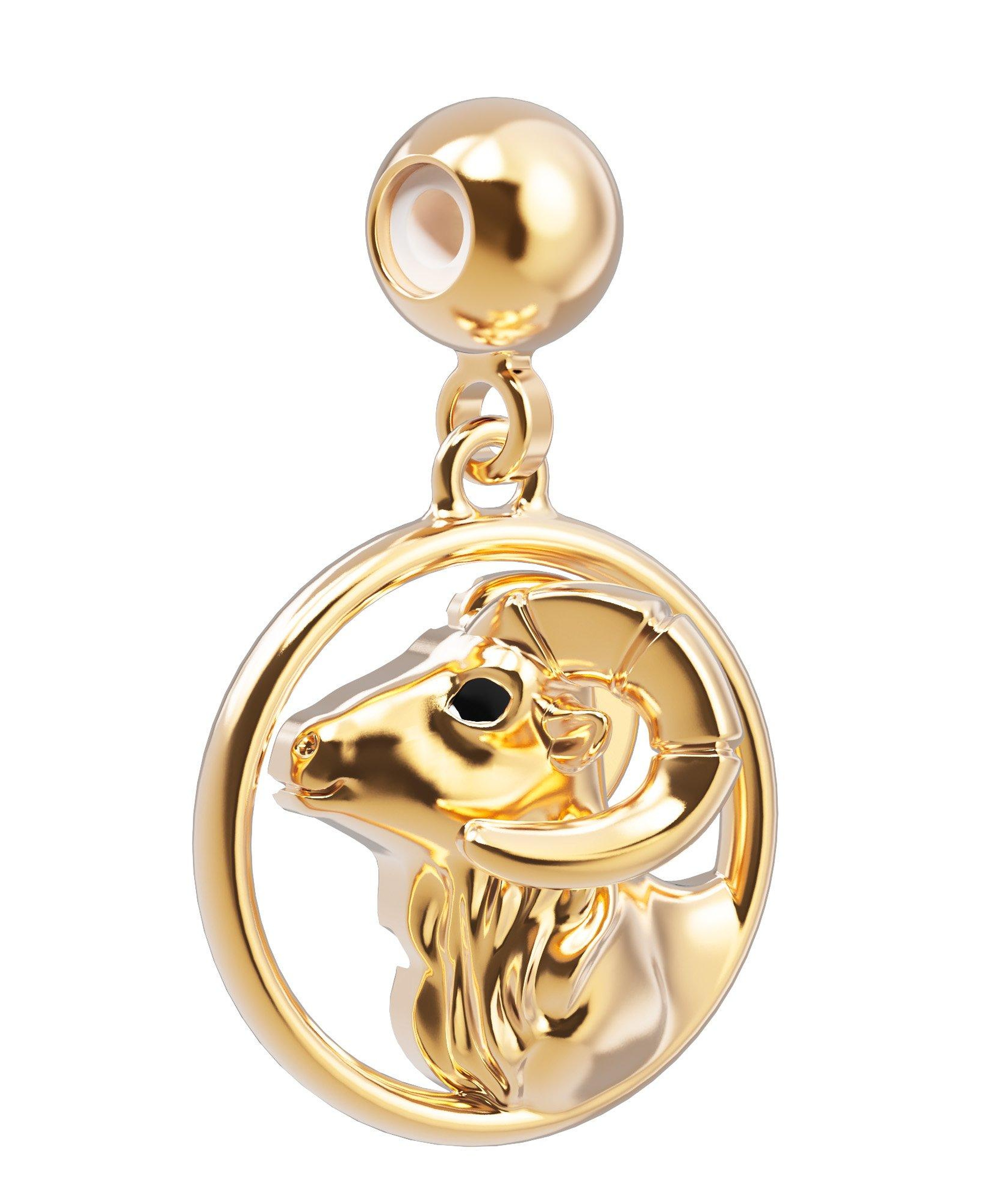 Chocli 18 Ayar Altın Kaplama Charm - Koç Burcu