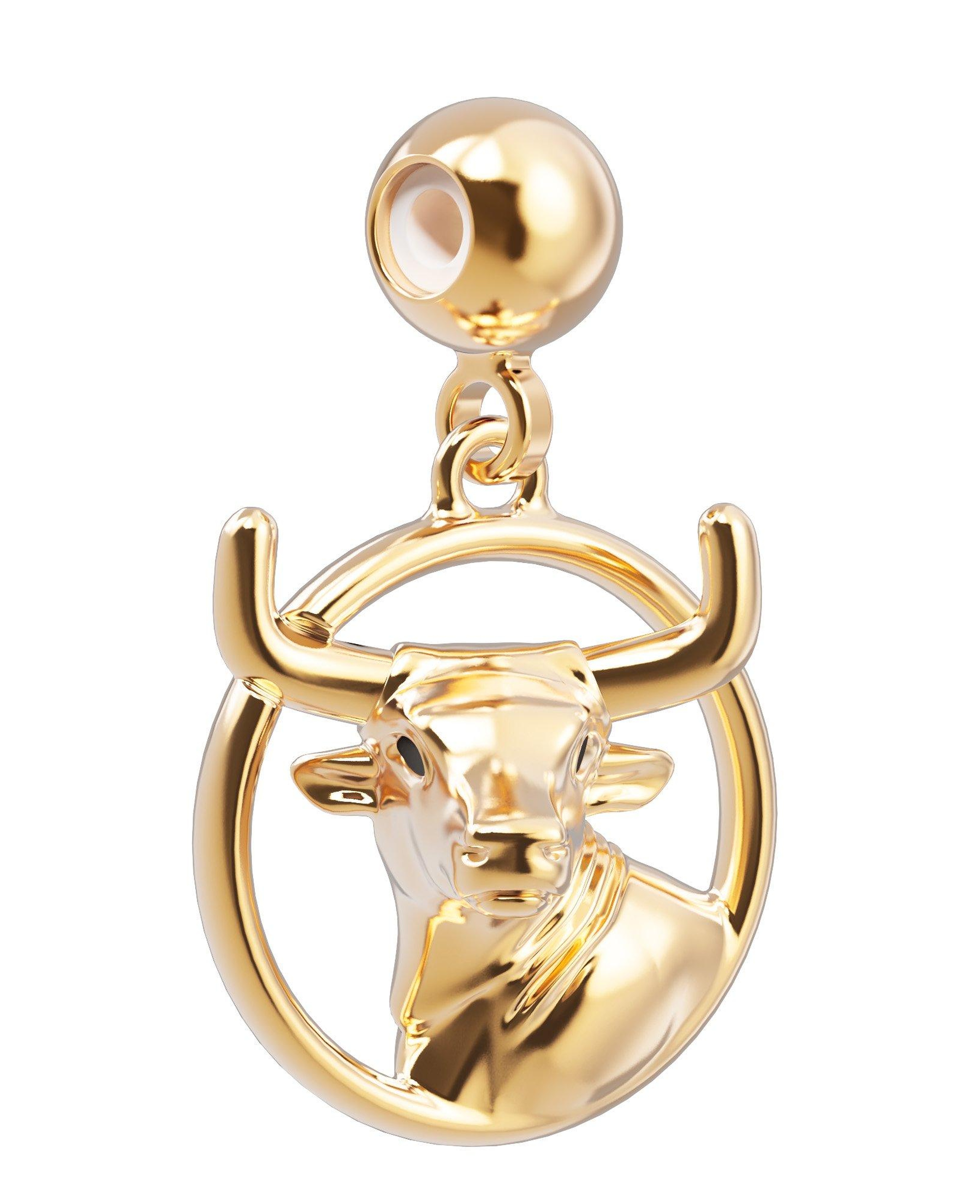 Chocli 18 Ayar Altın Kaplama Charm - Boğa Burcu