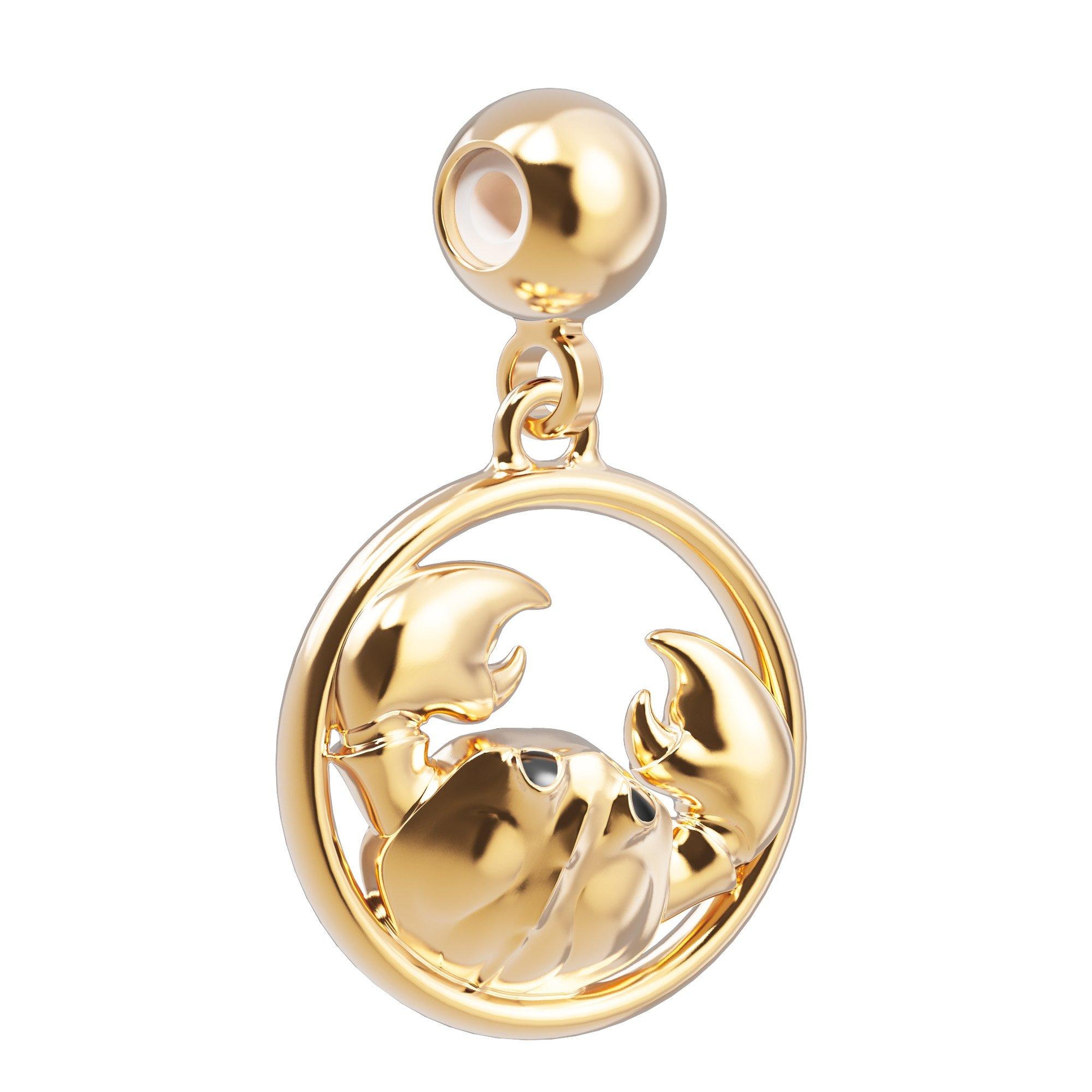 Chocli 18 Ayar Altın Kaplama Charm - Yengeç Burcu